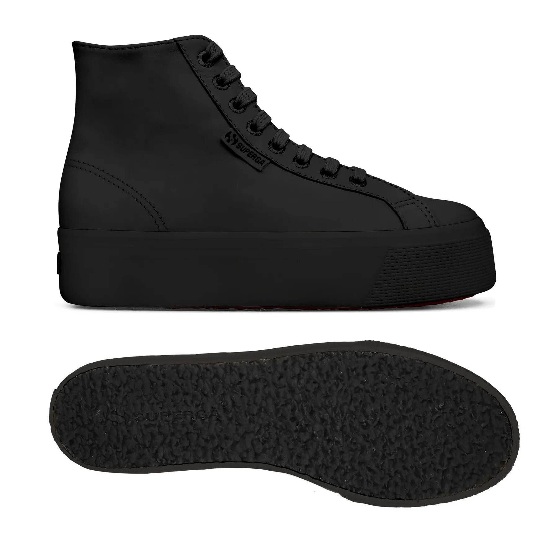 Siyah 2708 Hi Top Nappa Kadın Siyah Bilekli Sneaker