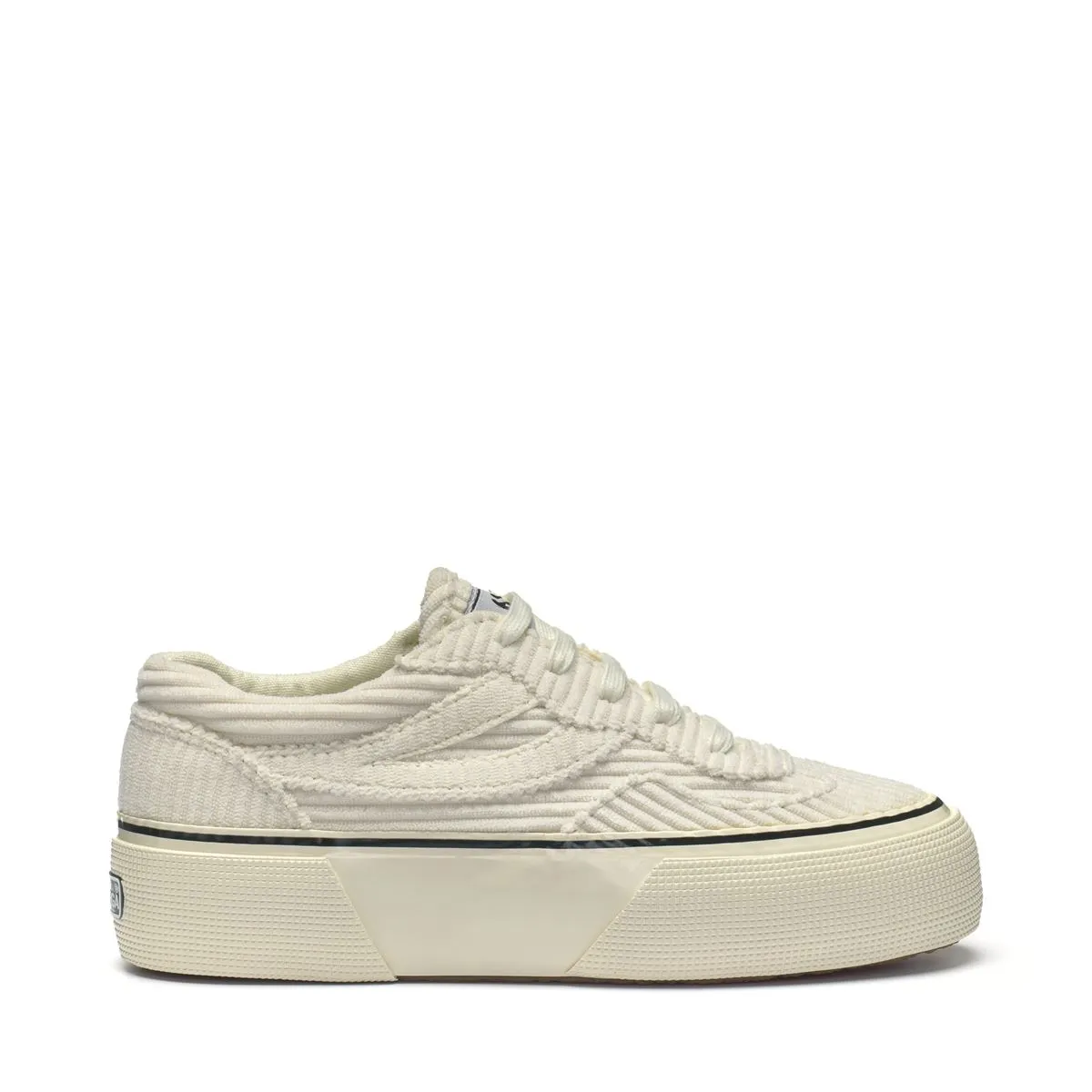 Beyaz 3041 Revolley Platform Corduroy Kadın Beyaz Platform Sneaker