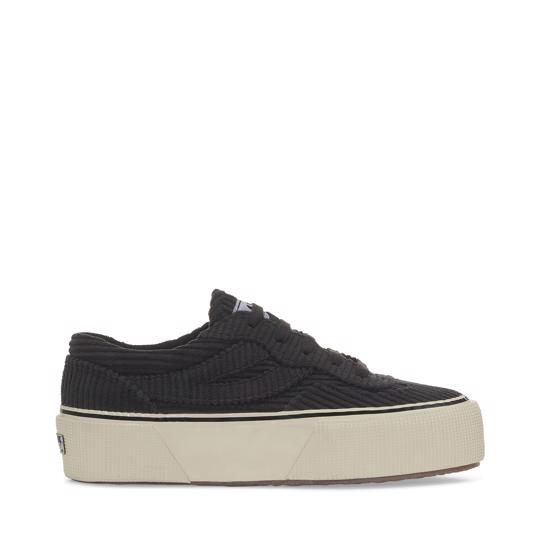 Siyah 3041 Revolley Platform Corduroy Kadın Siyah Platform Sneaker - Superga®