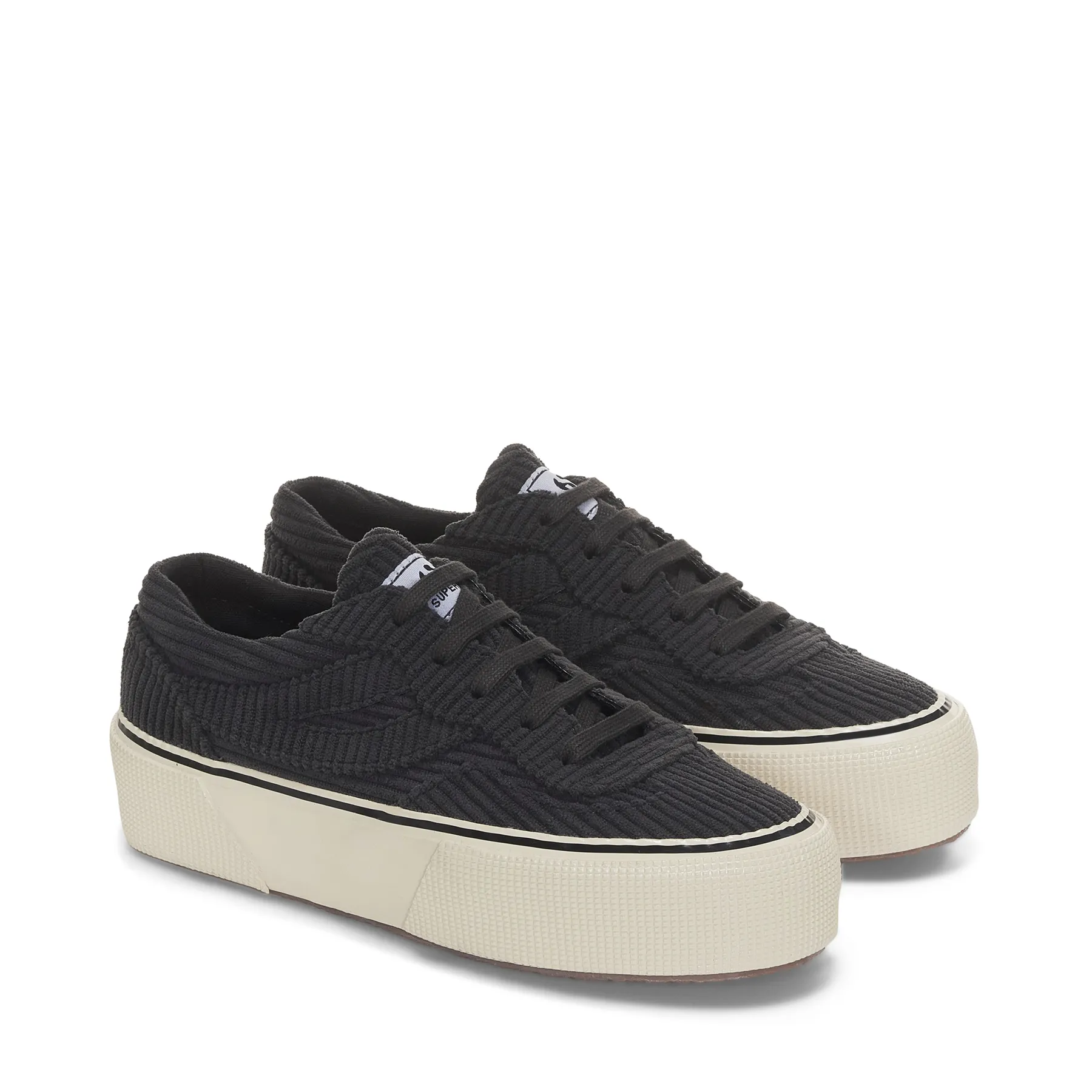 Siyah 3041 Revolley Platform Corduroy Kadın Siyah Platform Sneaker