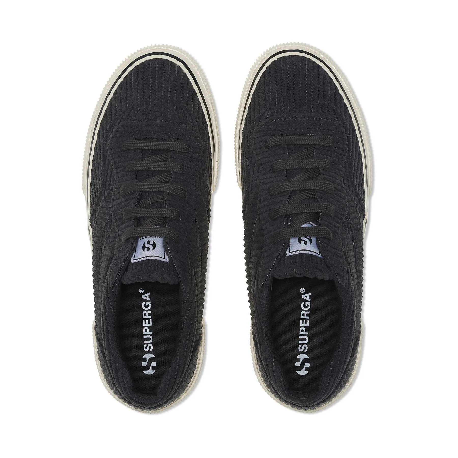 Siyah 3041 Revolley Platform Corduroy Kadın Siyah Platform Sneaker