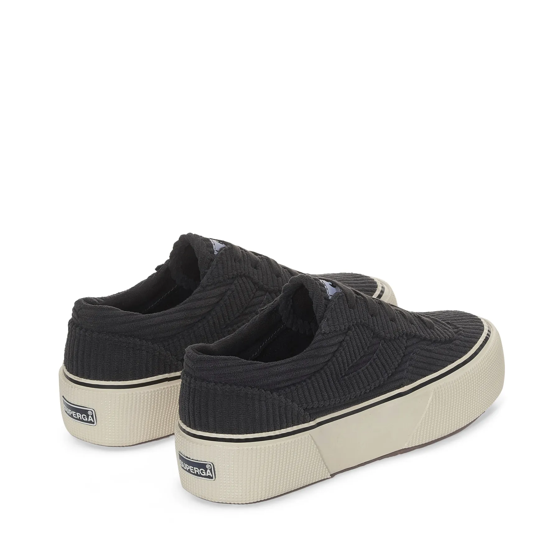 Siyah 3041 Revolley Platform Corduroy Kadın Siyah Platform Sneaker