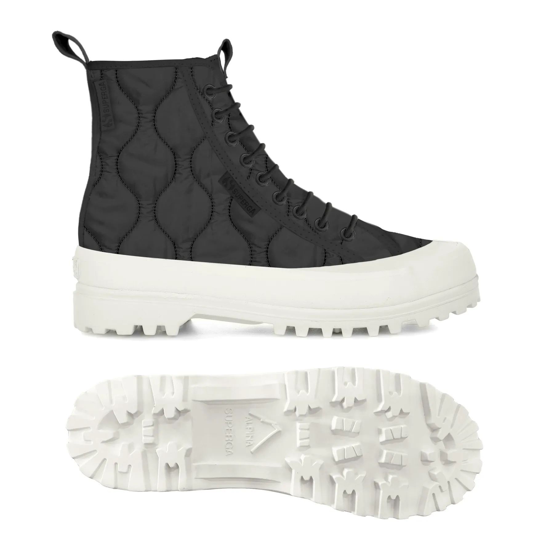 Gri 2644 Alpina Quilted Nylon Kadın Gri Bilekli Sneaker