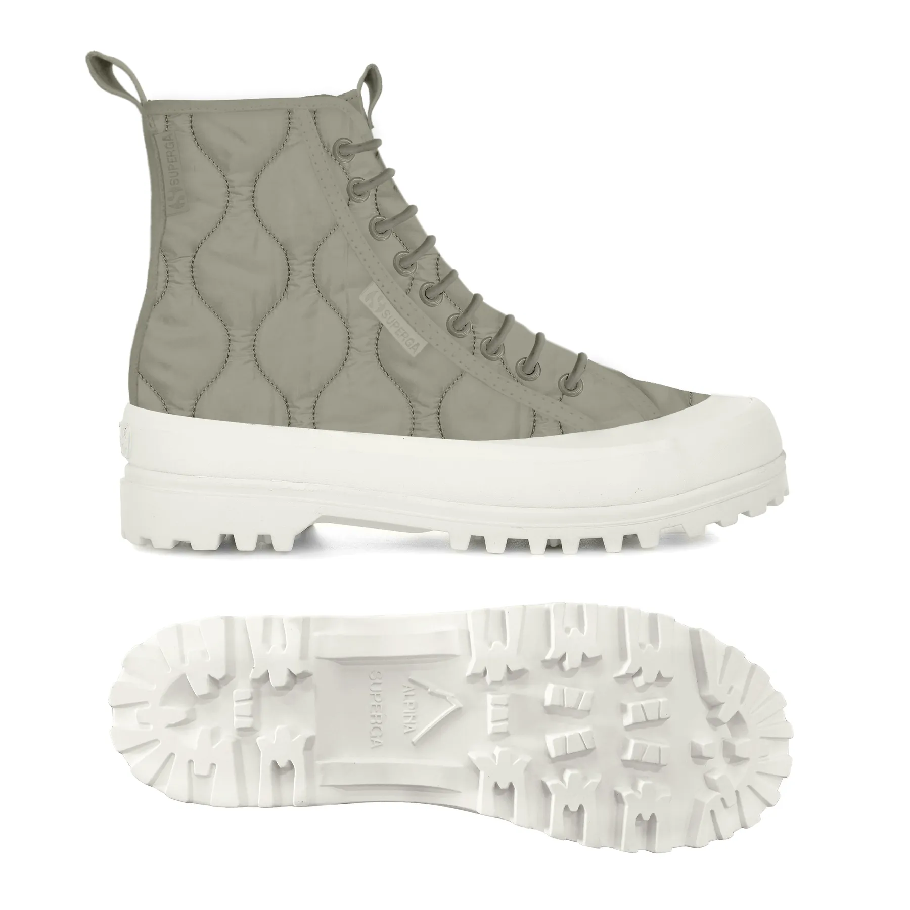 Yeşil 2644 Alpina Quilted Nylon Kadın Yeşil Bilekli Sneaker