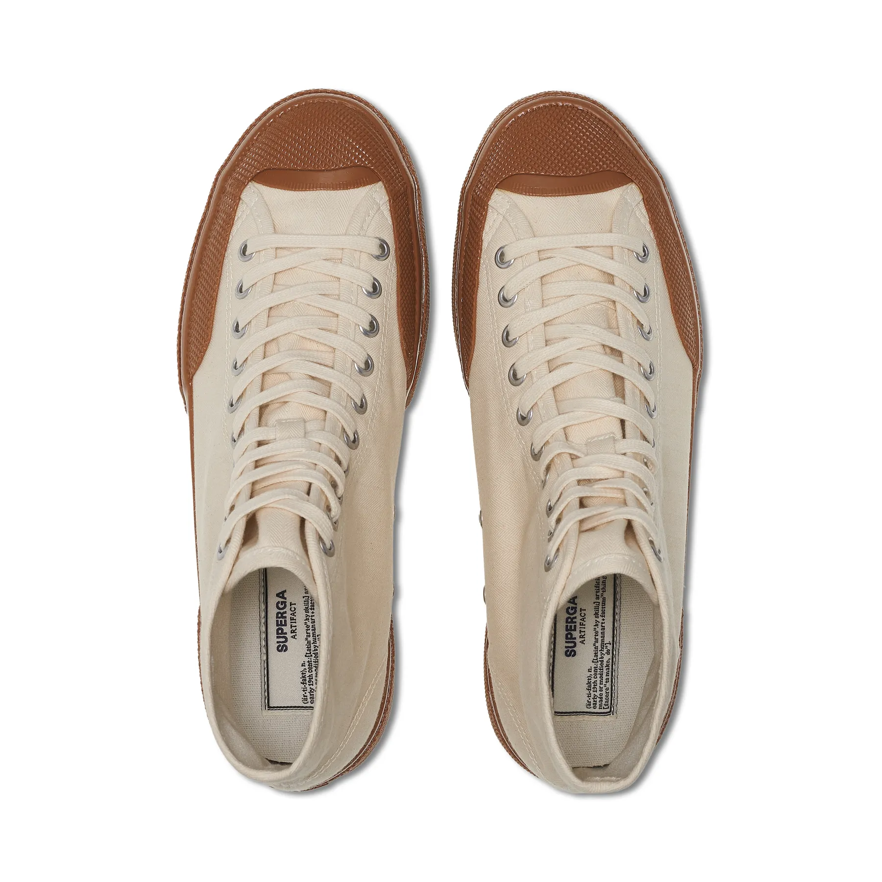 Beyaz 2433 Twisted Herringbone Erkek Bej Bilekli Sneaker