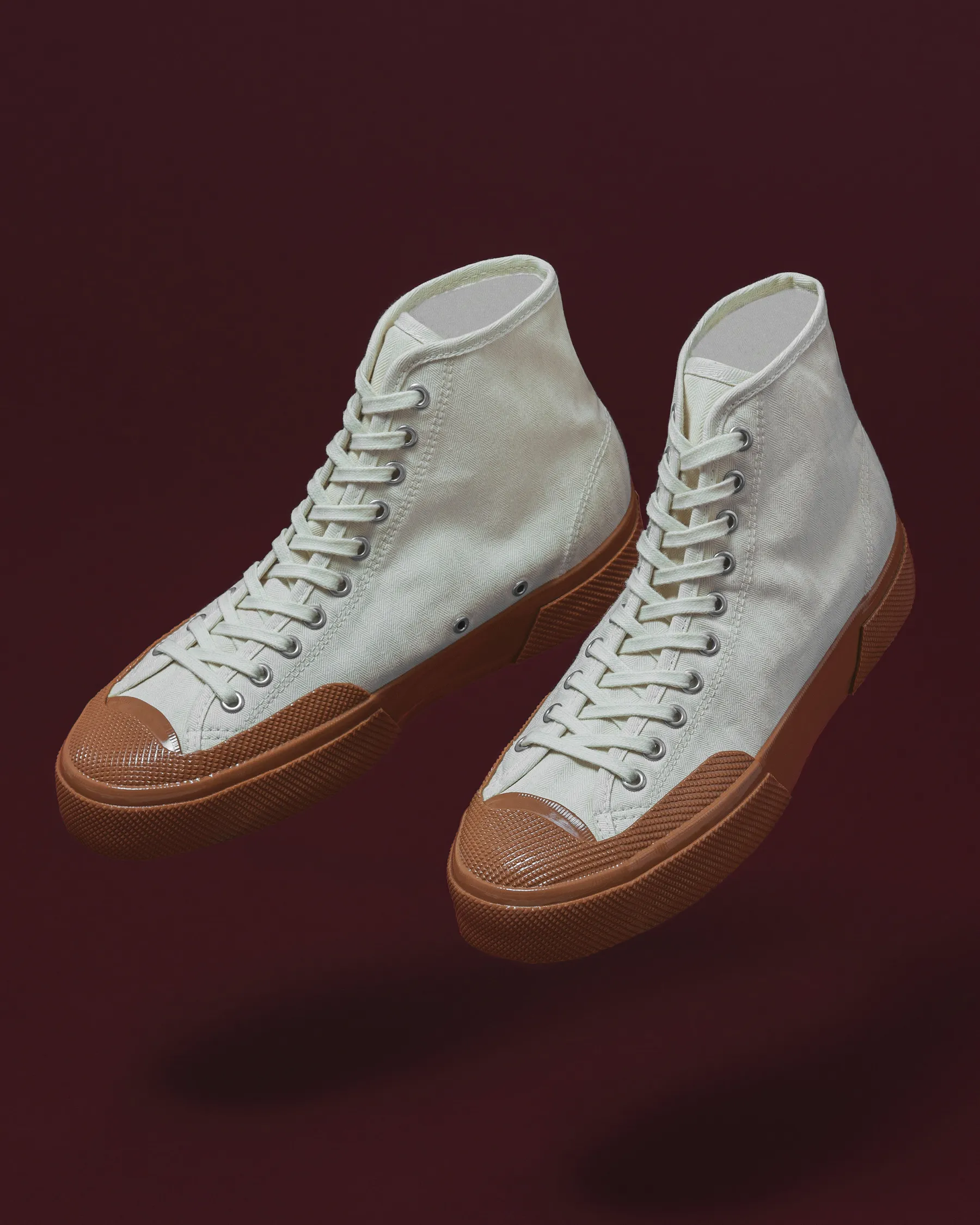 Beyaz 2433 Twisted Herringbone Erkek Bej Bilekli Sneaker