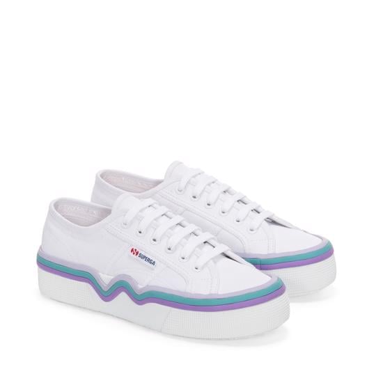 Mavi 2740 Liquify Stripes Nylon Kadın Mavi-Pembe Bileksiz Sneaker - Superga®