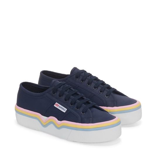 Mavi 2740 Liquify Stripes Nylon Kadın Lacivert Bileksiz Sneaker - Superga®