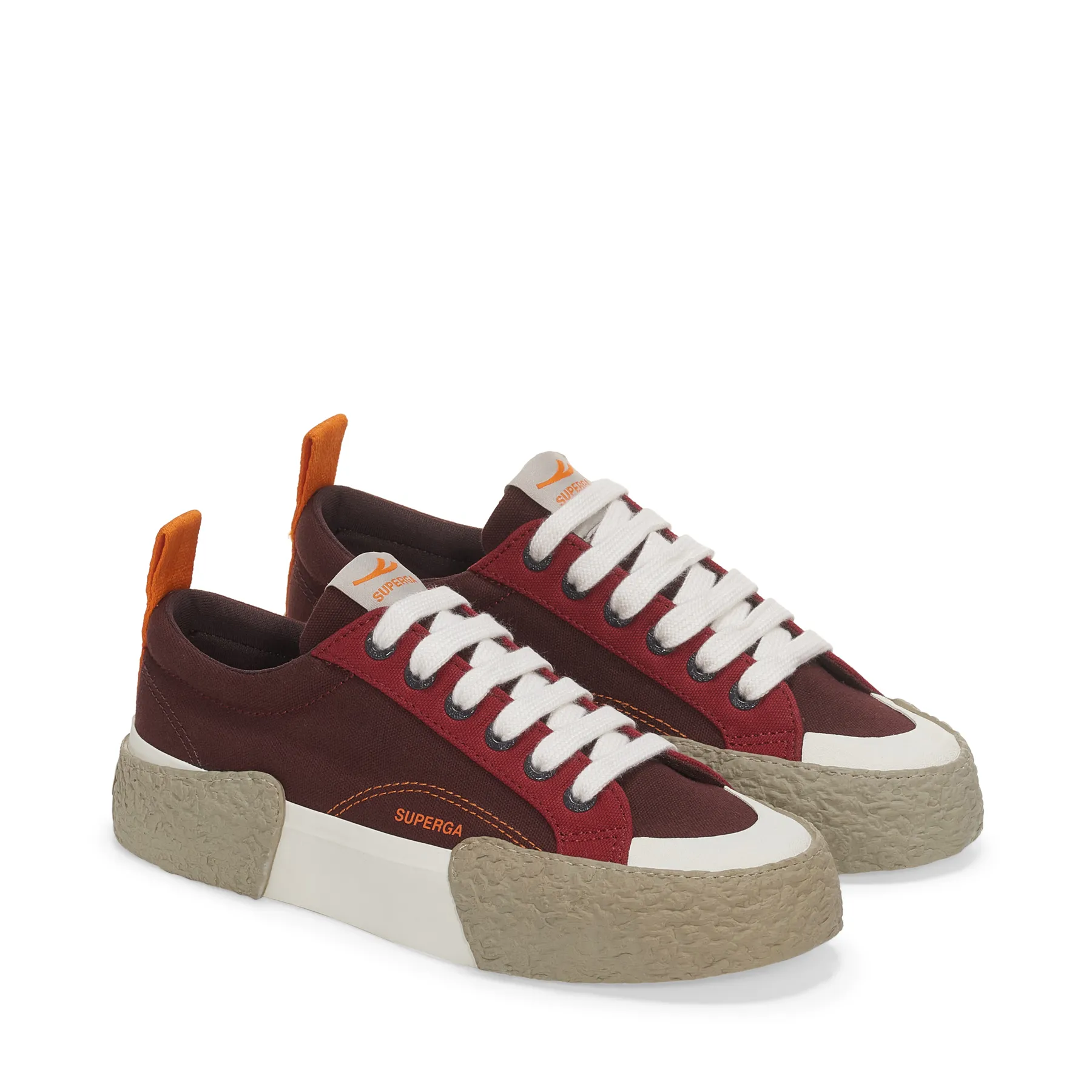 Kırmızı 2660 Stripe Big Bumpers Block Unisex Bordo Bileksiz Sneaker