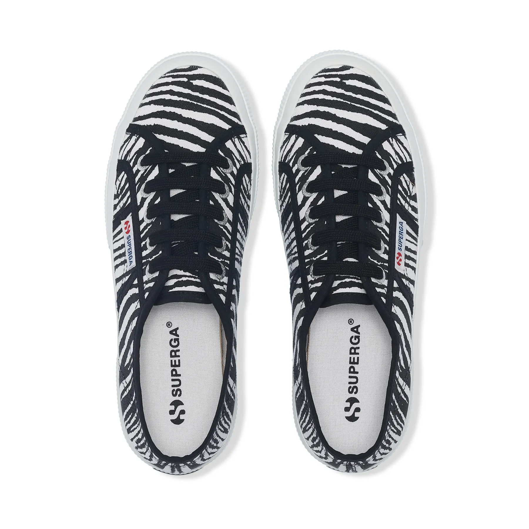 Siyah 2750 Zebra Print Kadın Siyah-Beyaz Bileksiz Sneaker