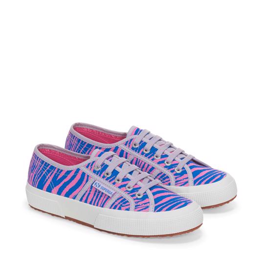 Mavi 2750 Zebra Print Kadın Mavi-Pembe Bileksiz Sneaker - Superga®