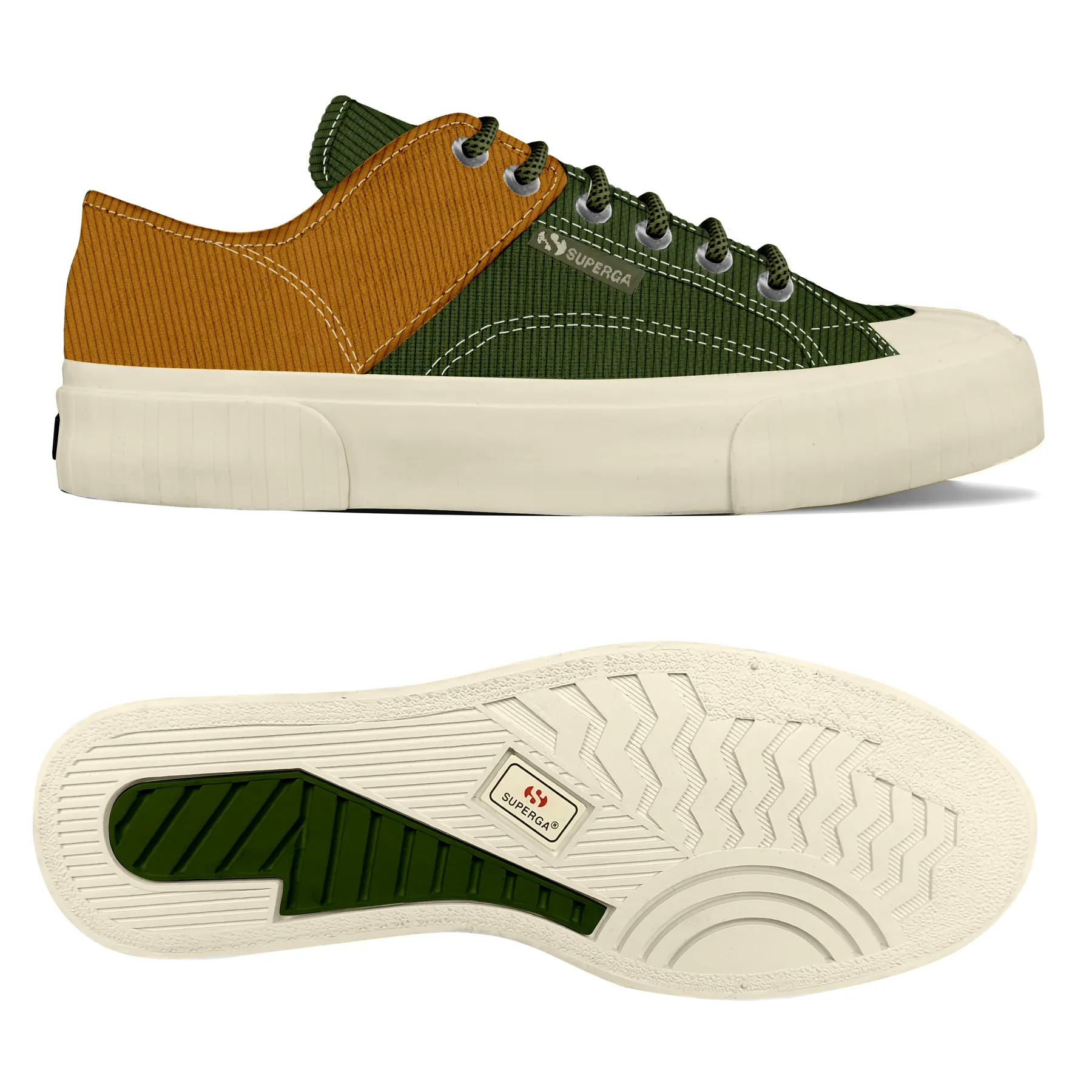 Yeşil 2630 Panels Corduroy Unisex Natural Bileksiz Sneaker