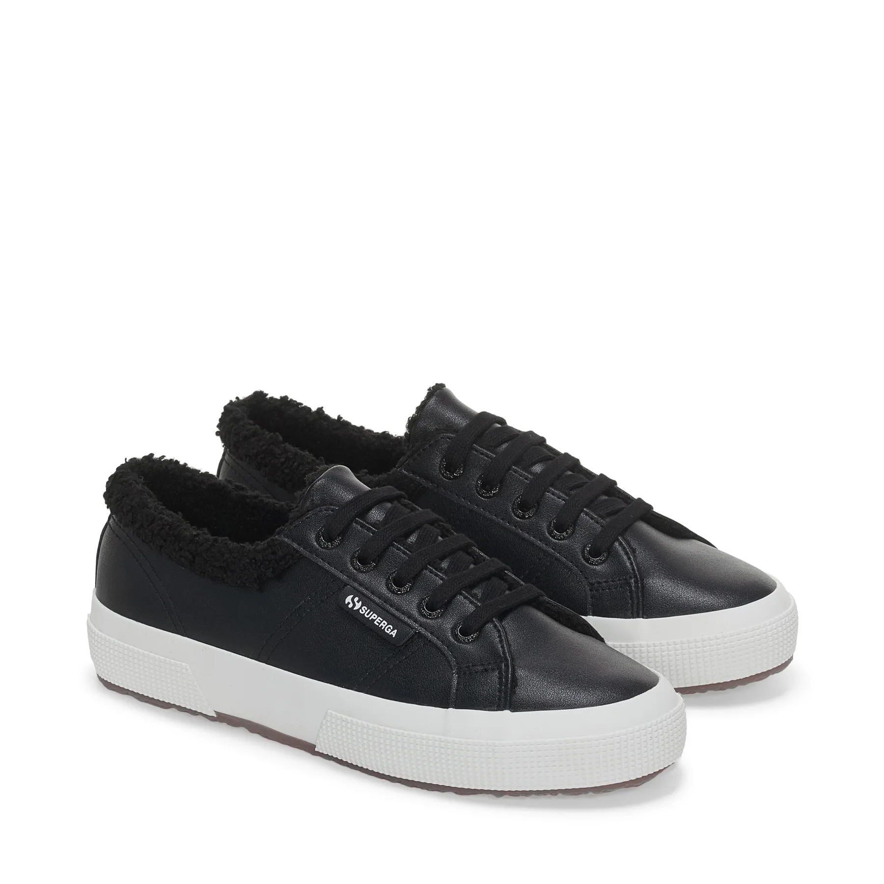 Siyah 2750 Vegan Faux Leather Fur Unisex Siyah Bileksiz Sneaker
