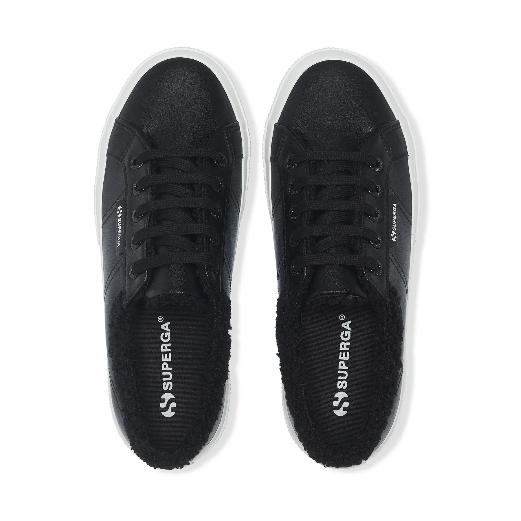 Siyah 2750 Vegan Faux Leather Fur Unisex Siyah Bileksiz Sneaker