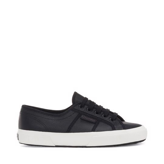 Siyah 2750 Tumbled Leather Unisex Siyah Sneaker - Superga®