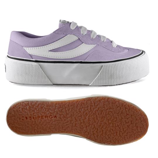 Mor 3041 Revolley Colorblock Platform Kadın Viyole Lila Platform Sneaker - Superga®