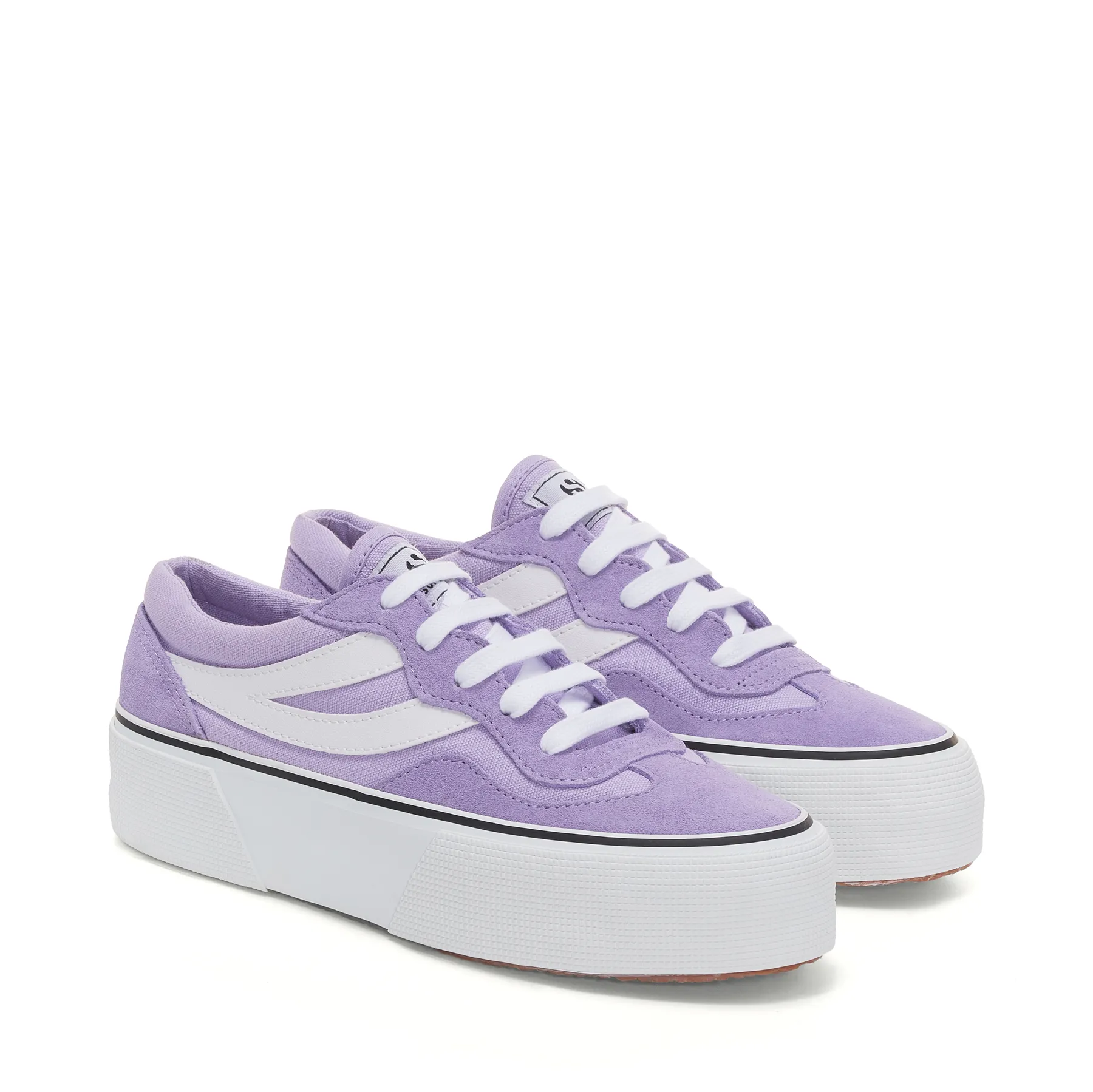 Mor 3041 Revolley Colorblock Platform Kadın Viyole Lila Platform Sneaker