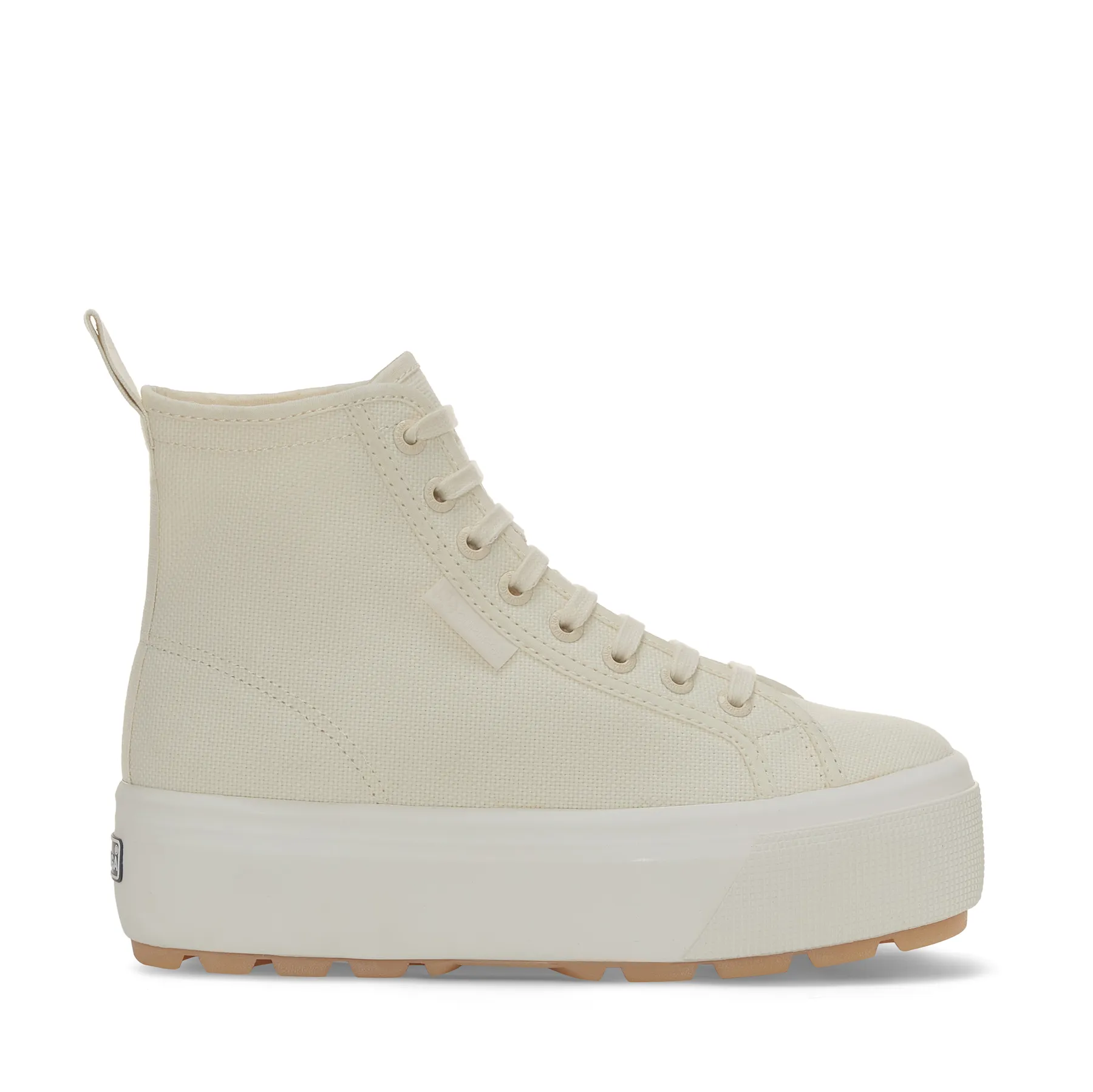 Bej 2708 Hi Top Tank Kadın Bej Bilekli Sneaker