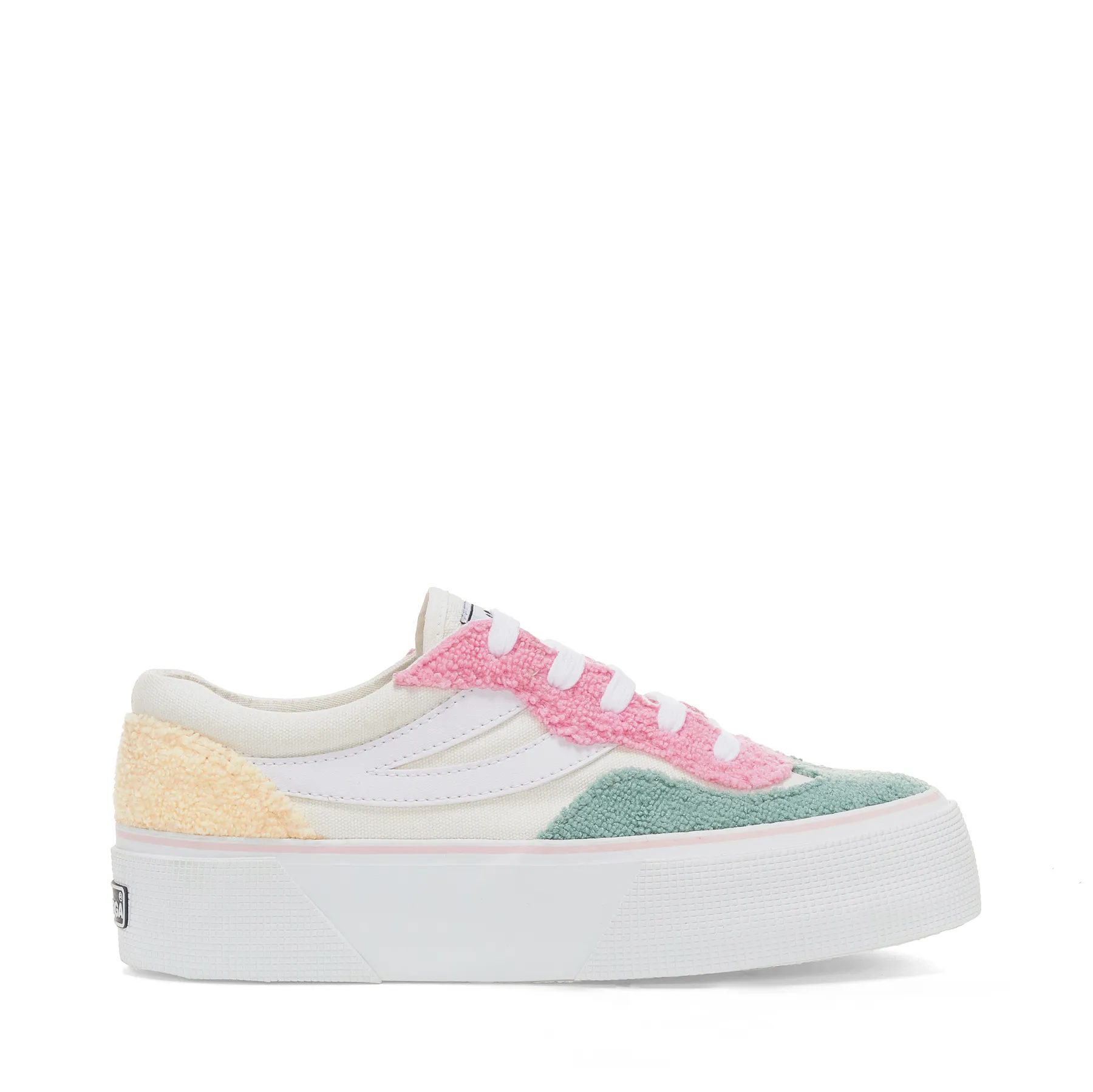Beyaz 3041 Revolley Platform Terry Cloth Kadın Beyaz Platform Sneaker