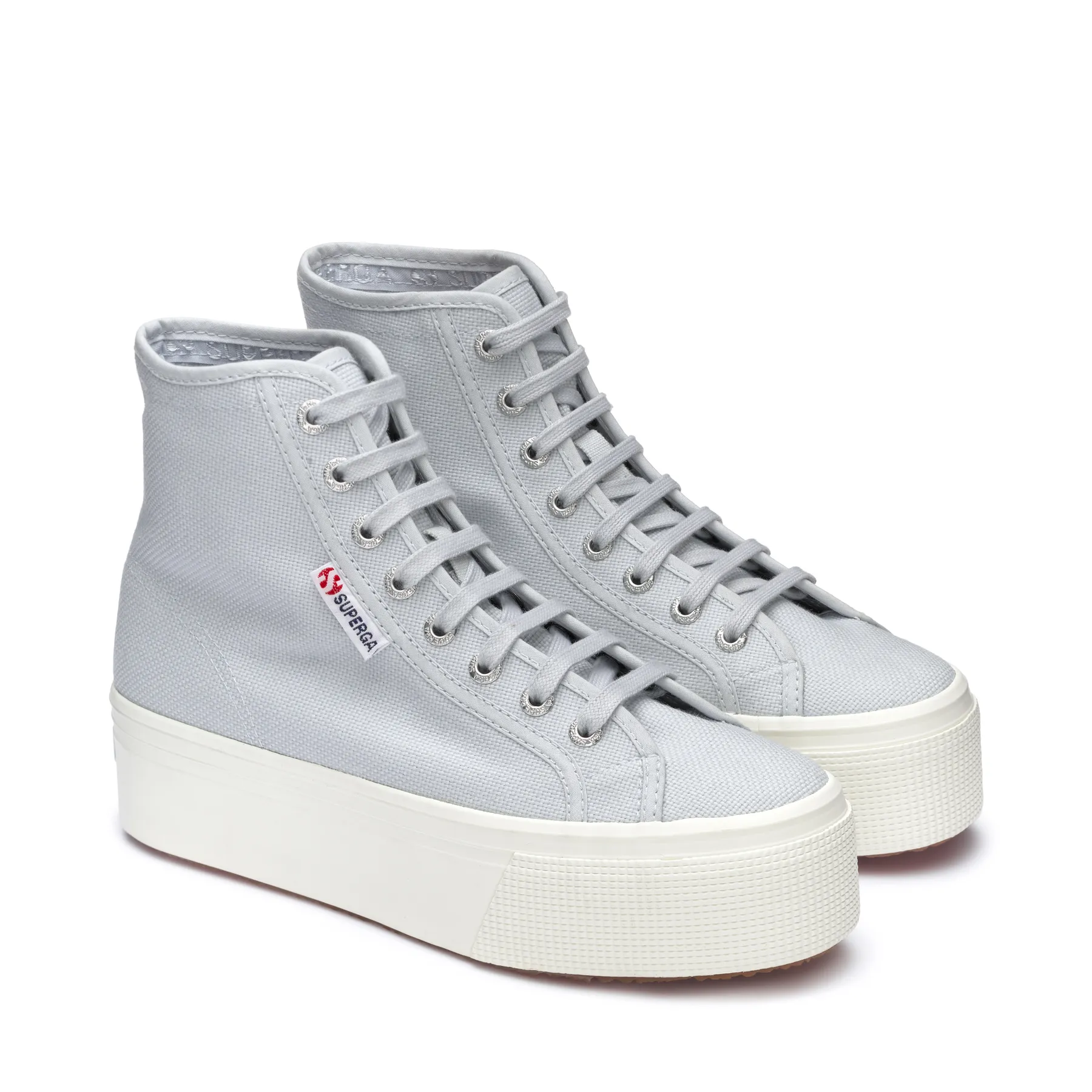 Gri 2708 Hi Top Kadın Gri Lila Bilekli Sneaker