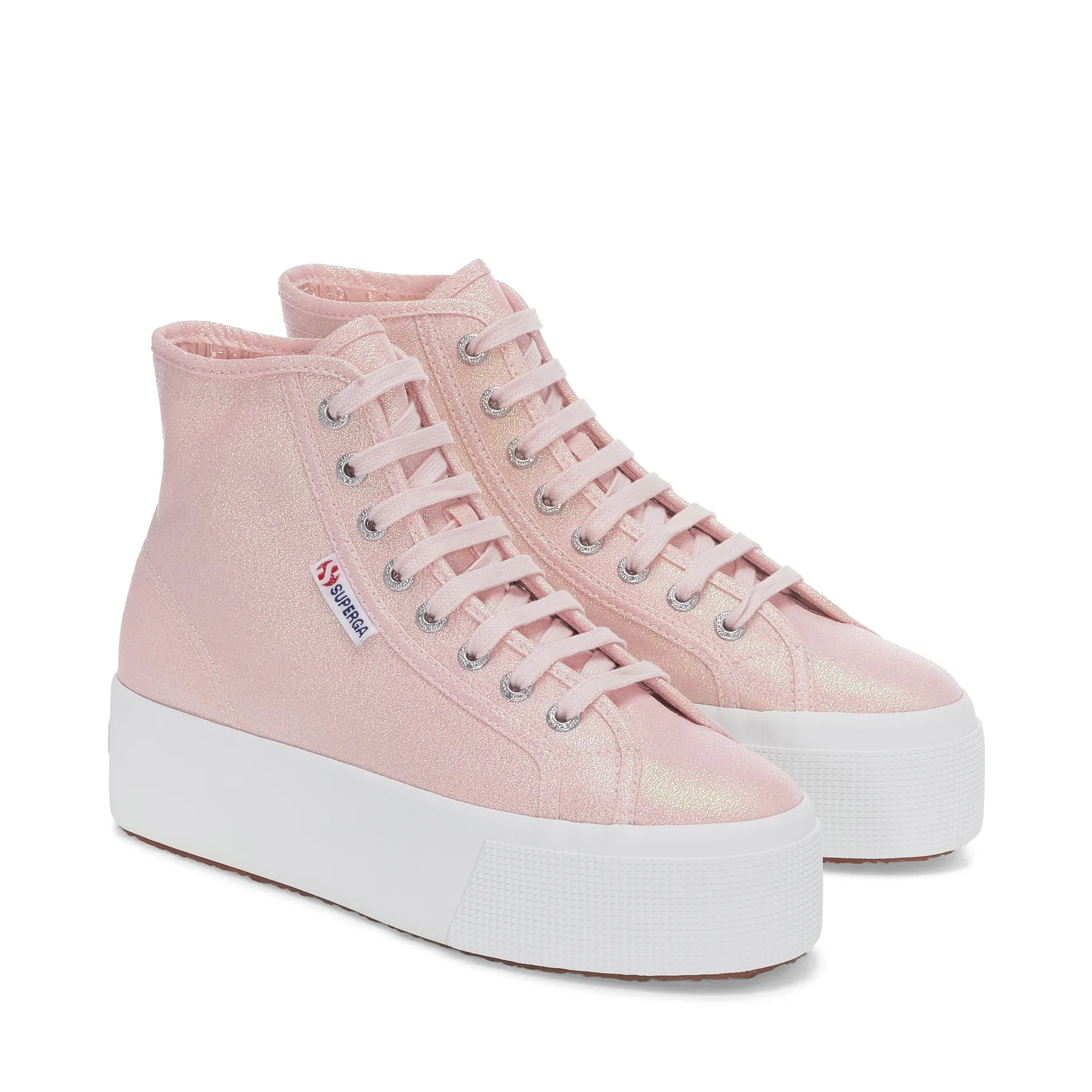Pembe 2708 Hi Top Lame Kadın Pembe Bilekli Sneaker