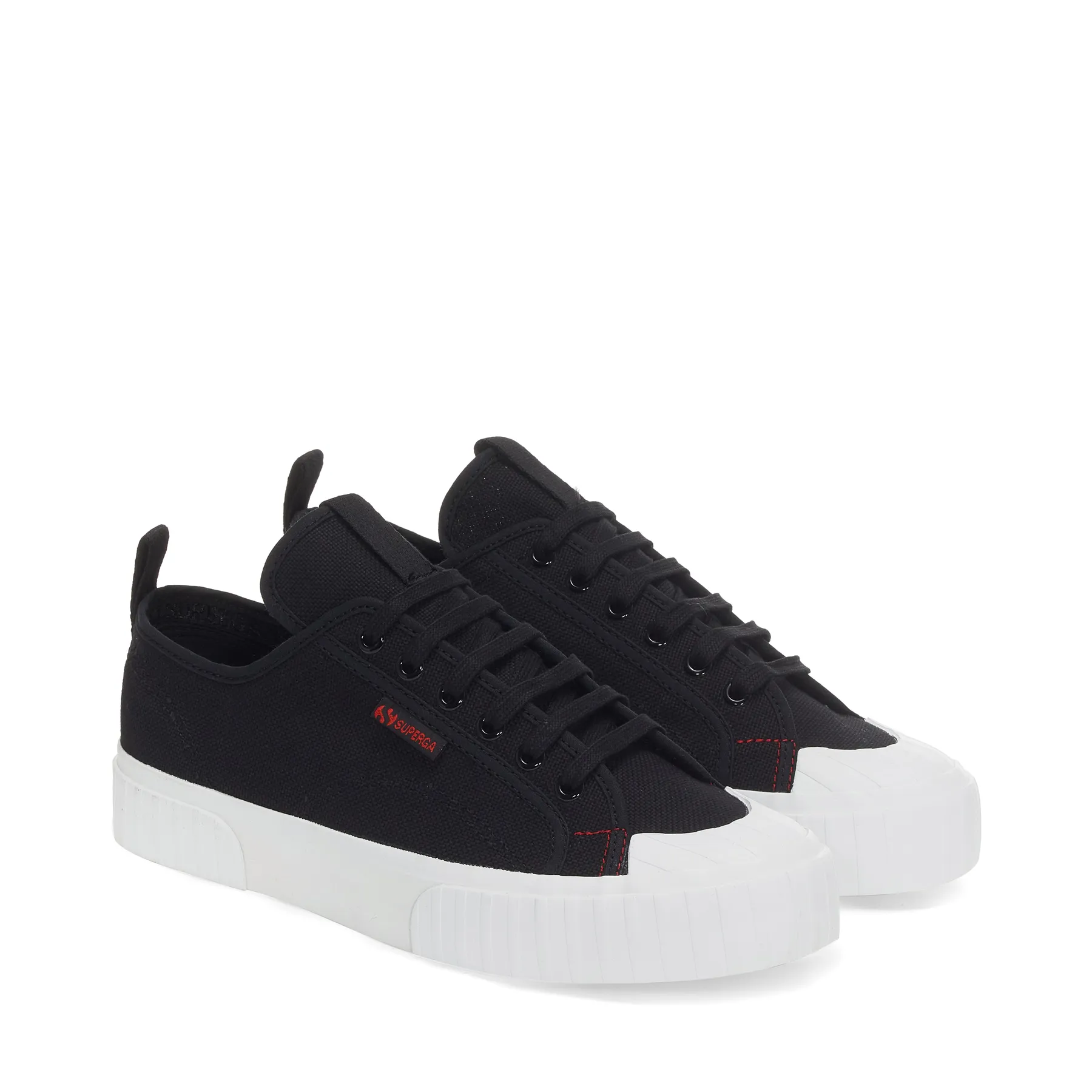Siyah 2630 Stripe Webbing Unisex Siyah - Kırmızı Bileksiz Sneaker