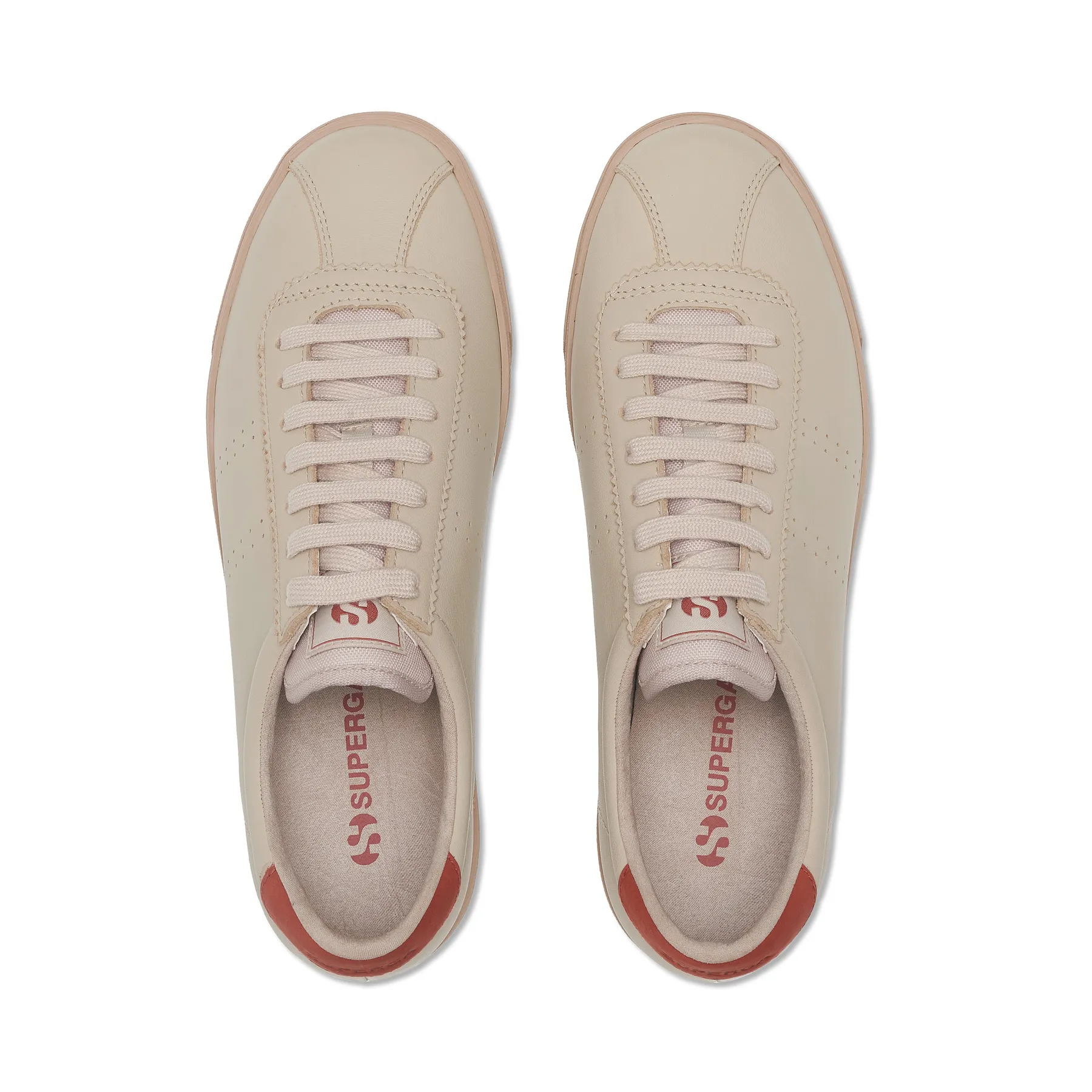 Bej 2843 Club S Prime Soft Leather Washable Unisex Bej Bileksiz Sneaker