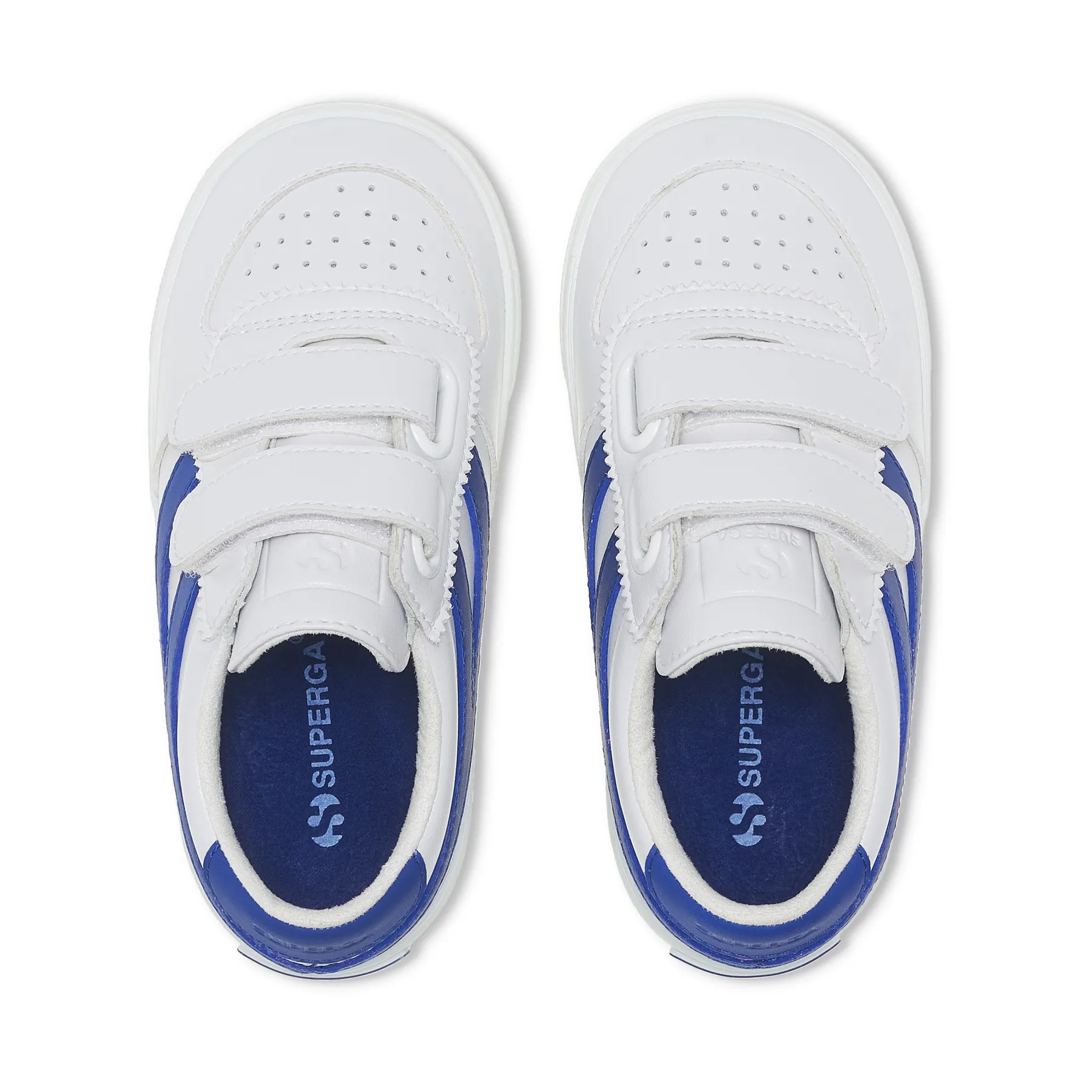 Beyaz 2846 Kids Seattle Straps Vegan Faux  Leather Çocuk Unisex Beyaz-Mavi Bileksiz Sneaker