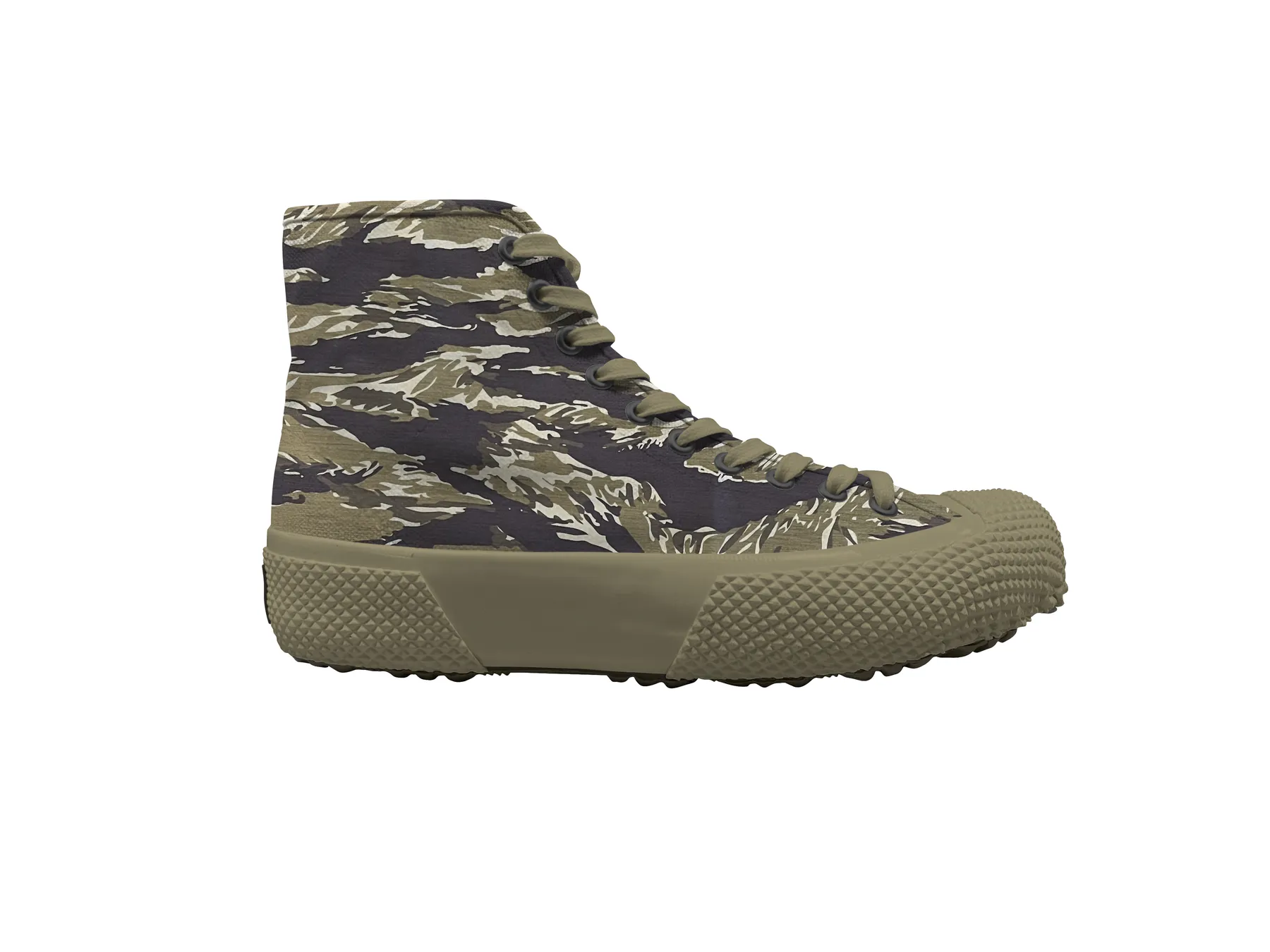 Yeşil 2435 Tiger Camo Erkek Yeşil - Siyah Bilekli Sneaker