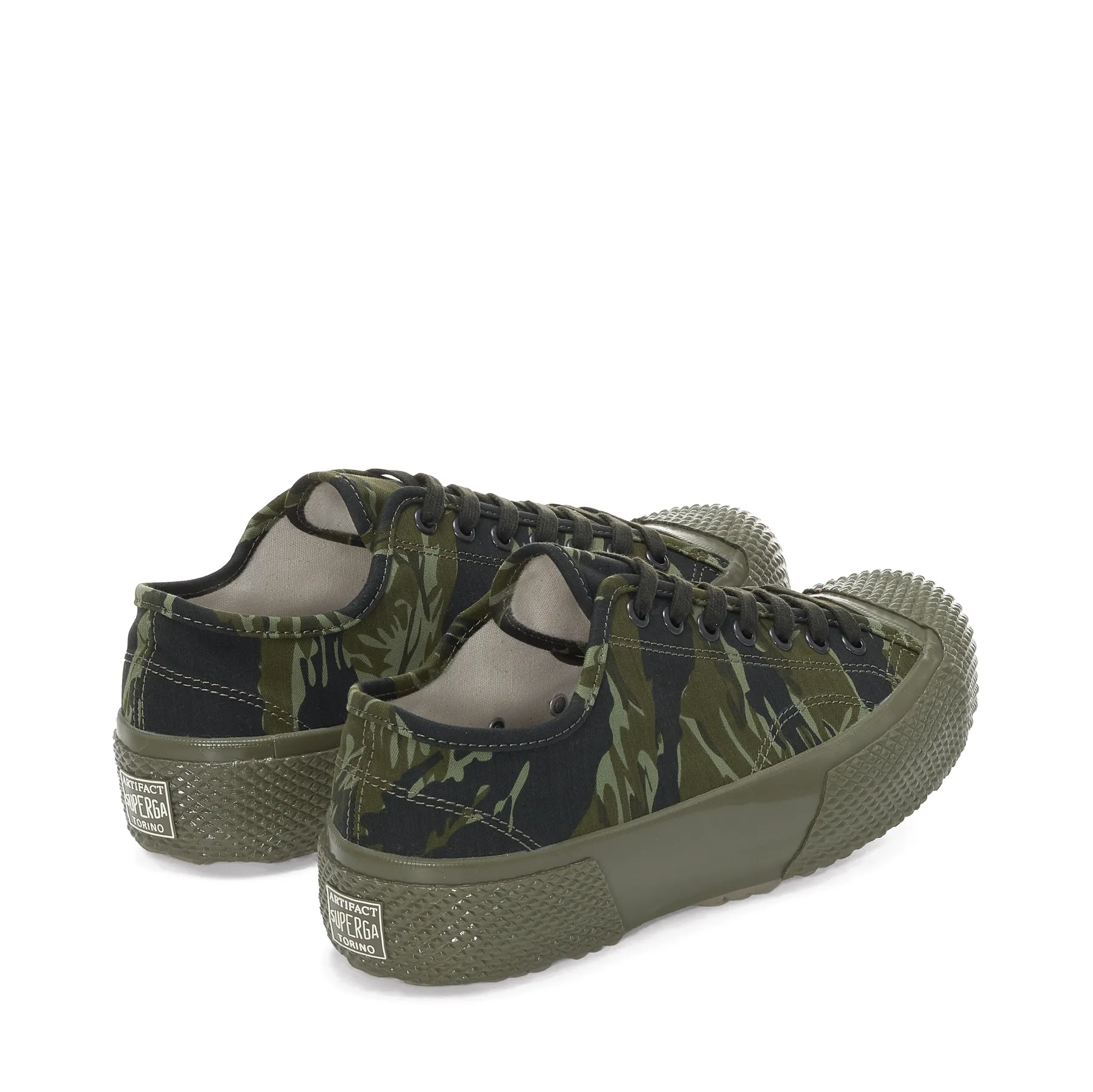 Yeşil 2434 Tiger Camo Erkek Yeşil - Siyah Bileksiz Sneaker