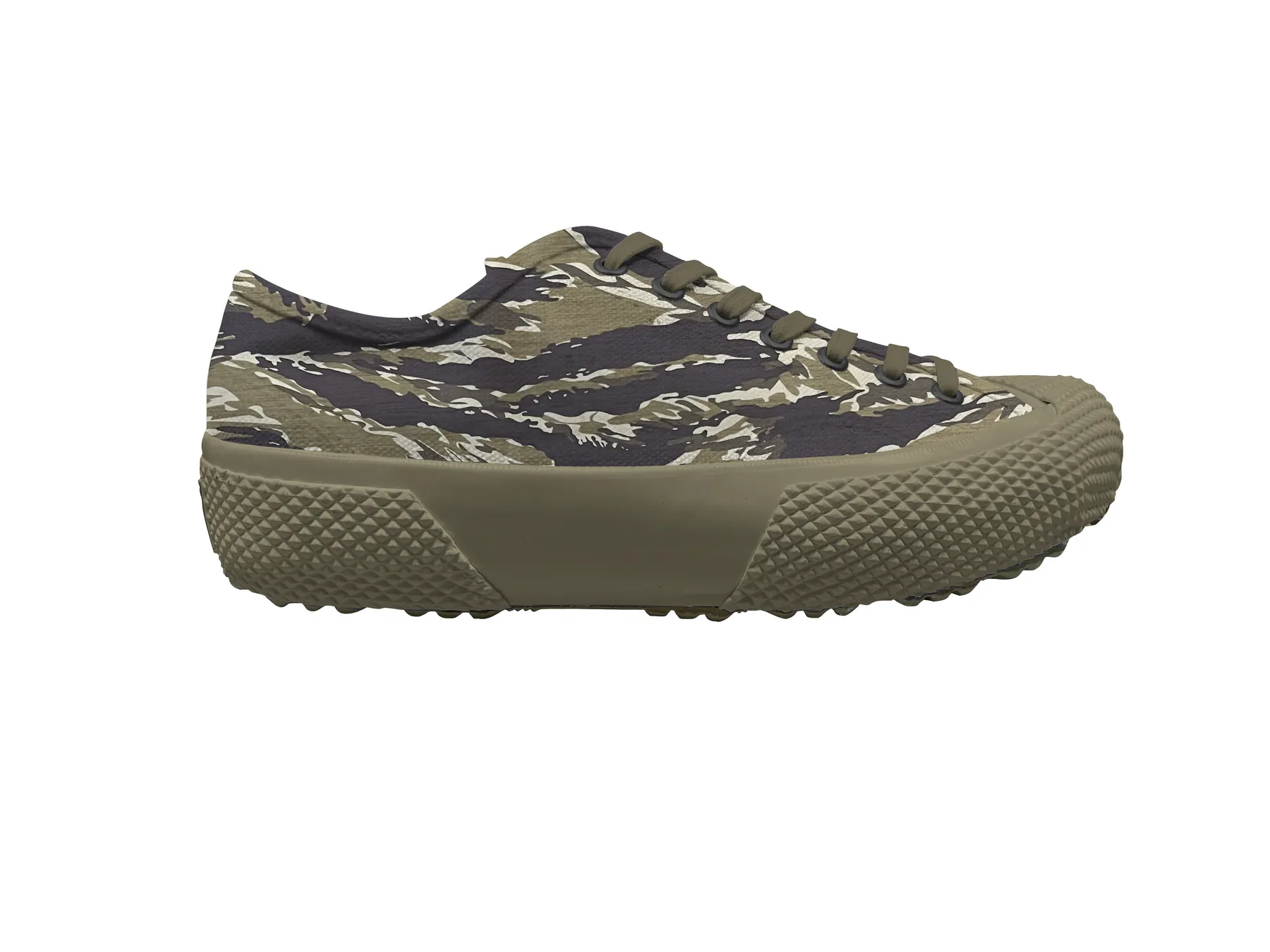 Yeşil 2434 Tiger Camo Erkek Yeşil - Siyah Bileksiz Sneaker