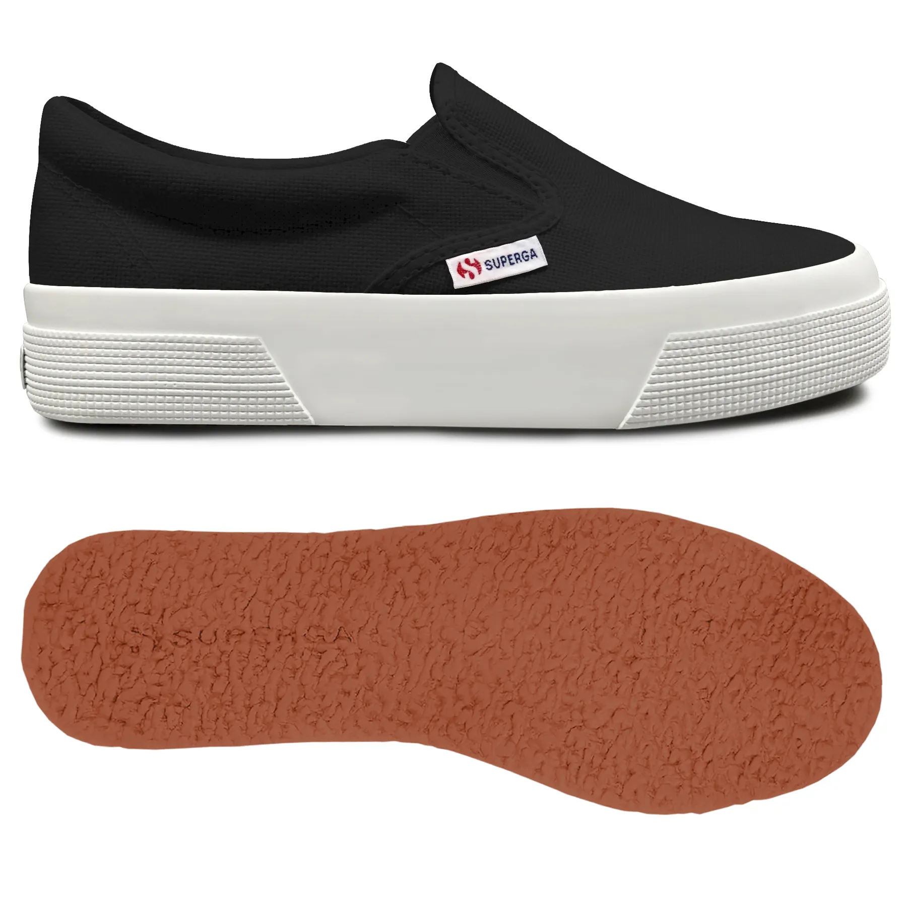Siyah 2740 Platform Slipon Kadın Siyah-Bej Platform Sneaker
