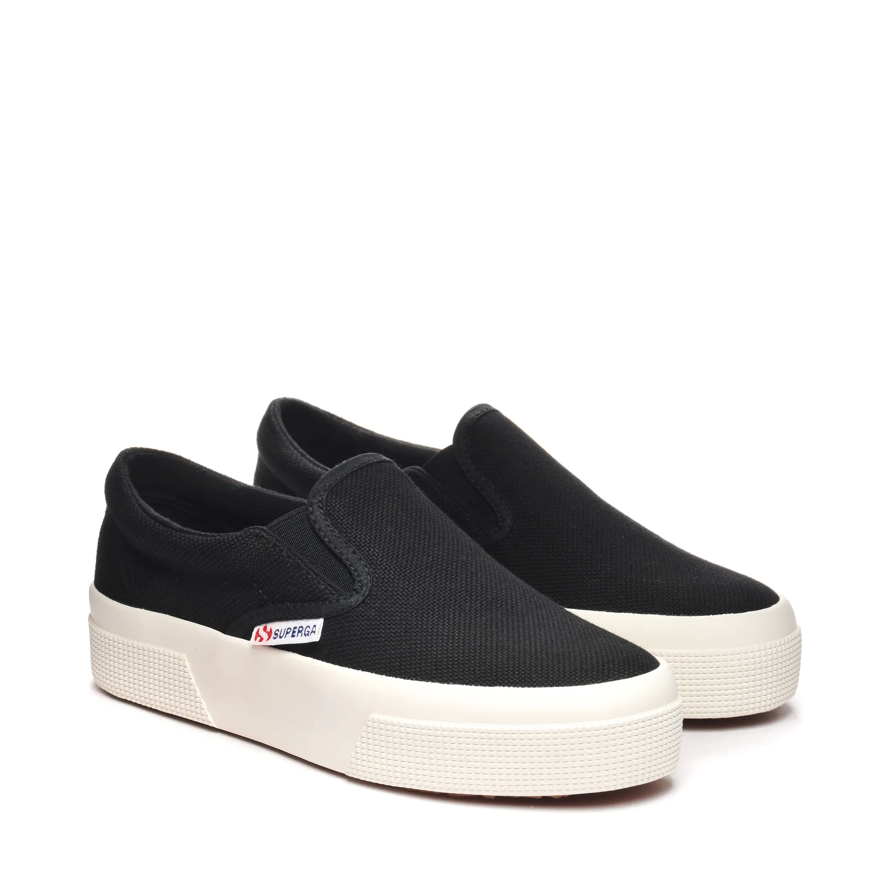 Siyah 2740 Platform Slipon Kadın Siyah-Bej Platform Sneaker