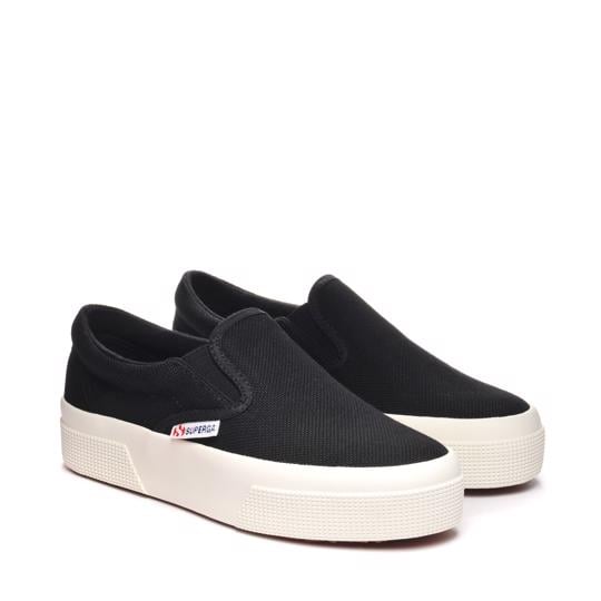 Siyah 2740 Platform Slipon Kadın Siyah-Bej Platform Sneaker - Superga®