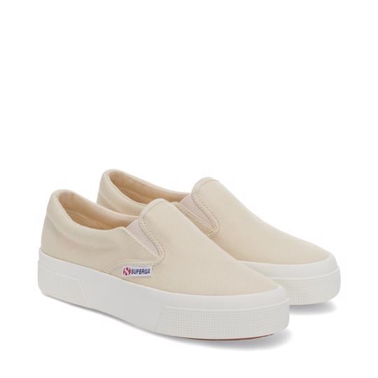 Bej 2740 Platform Slipon Kadın Açık Bej Platform Sneaker - Superga®