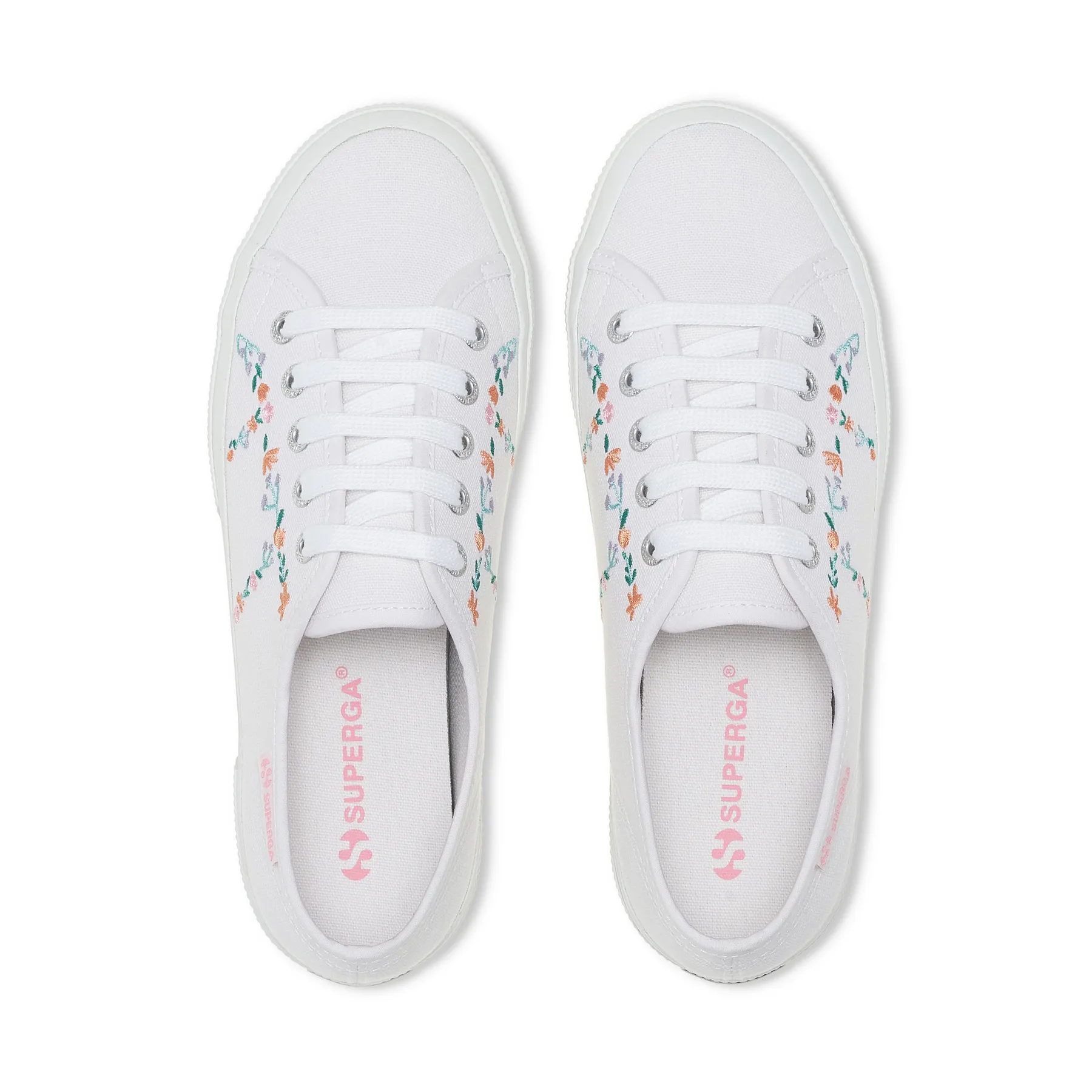 Beyaz 2750 Little Flowers Embroidery Kadın Beyaz Sneaker