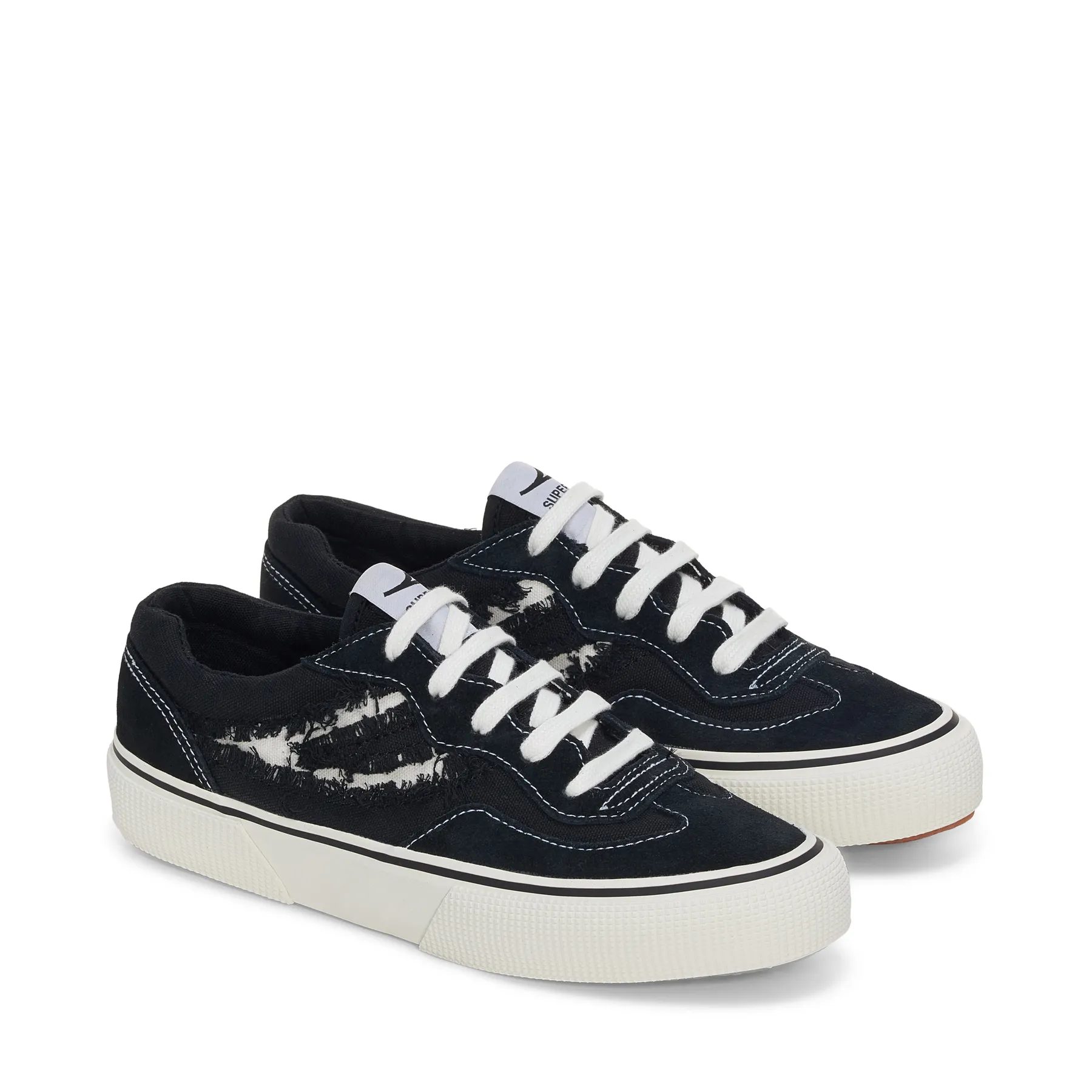 Siyah 2941 Revolley Ripped Swallow Tail Kadın Siyah - Beyaz Sneaker