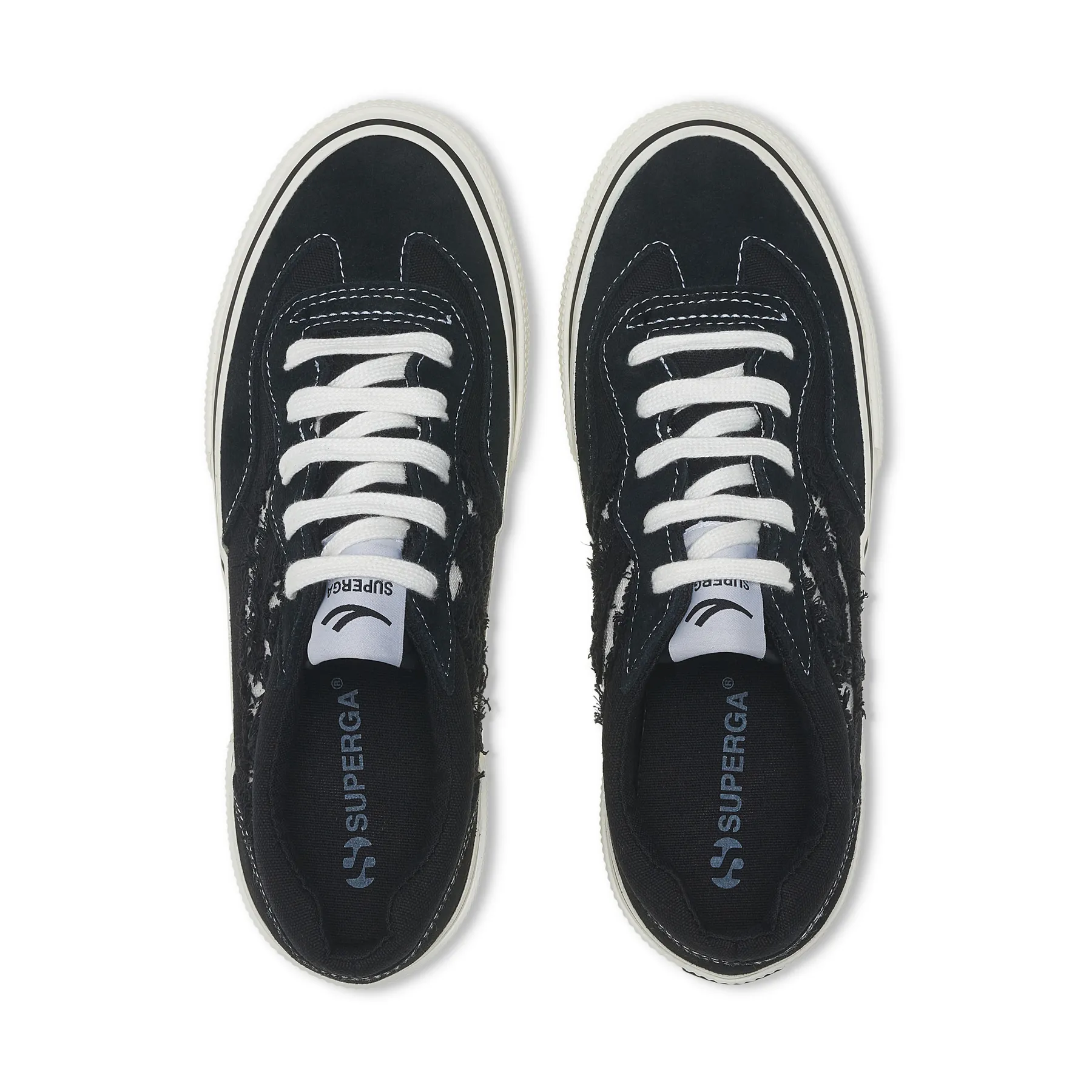 Siyah 2941 Revolley Ripped Swallow Tail Kadın Siyah - Beyaz Sneaker