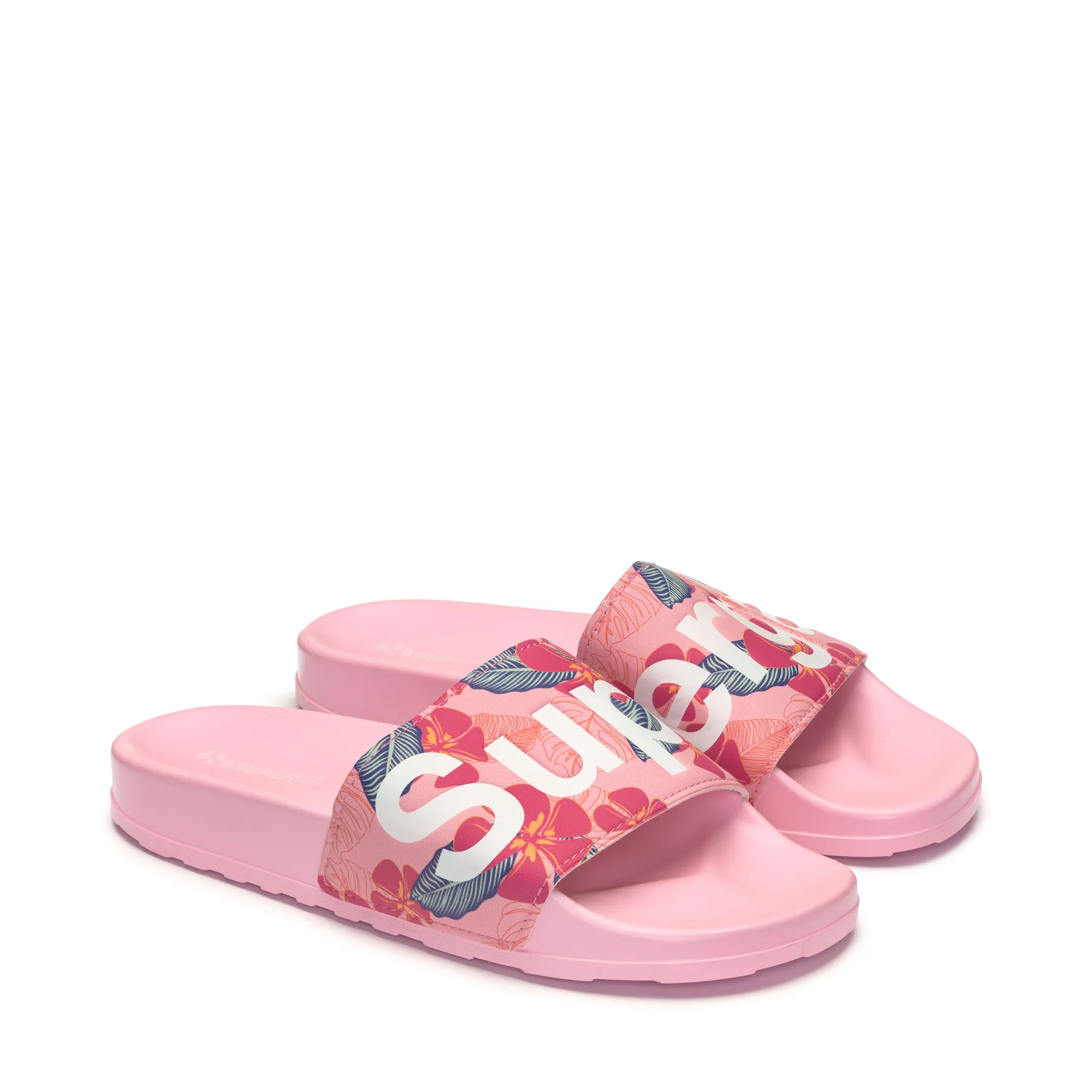 Pembe 1908 Slides Hibiscus Print Polysoft Unisex Pembe Terlik