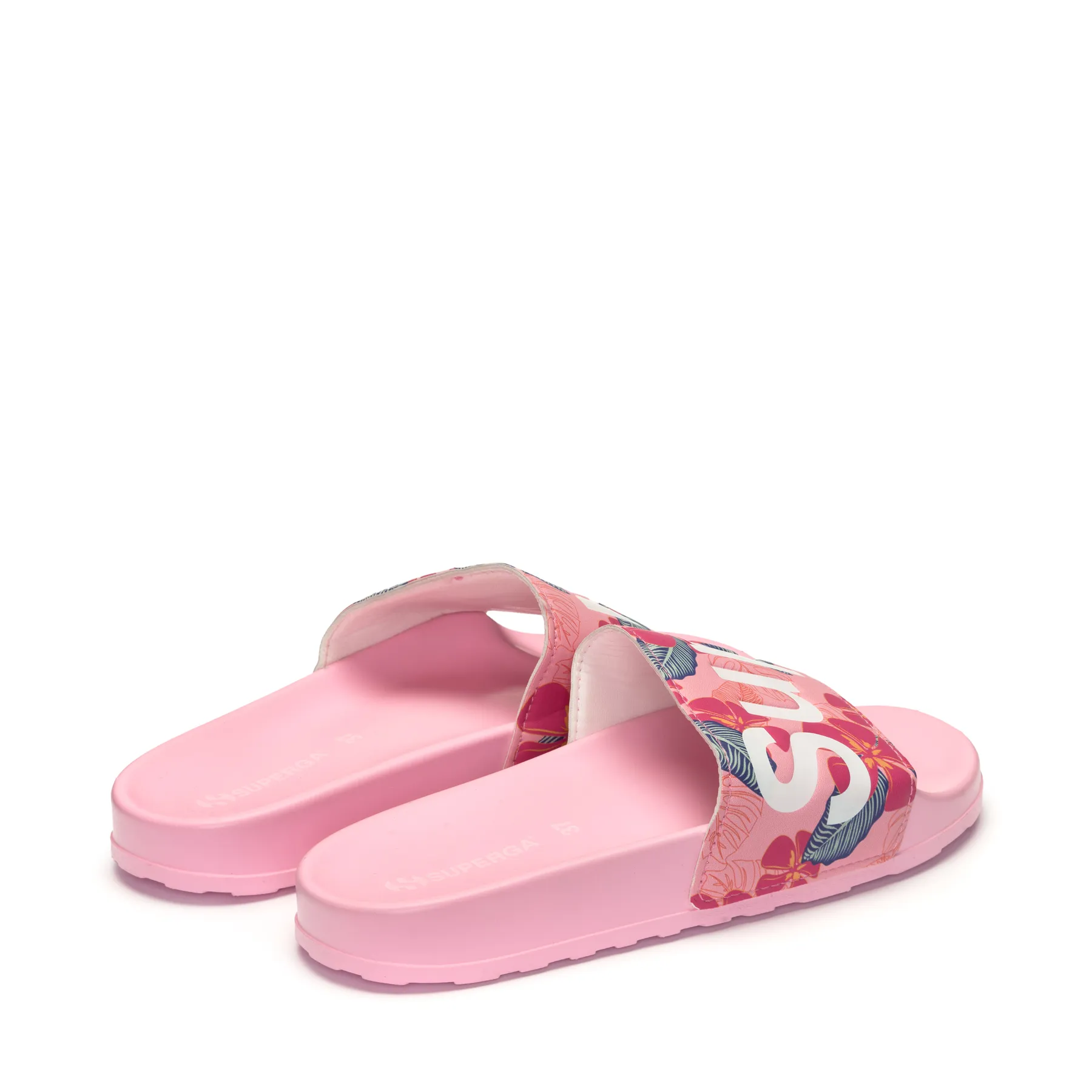 Pembe 1908 Slides Hibiscus Print Polysoft Unisex Pembe Terlik