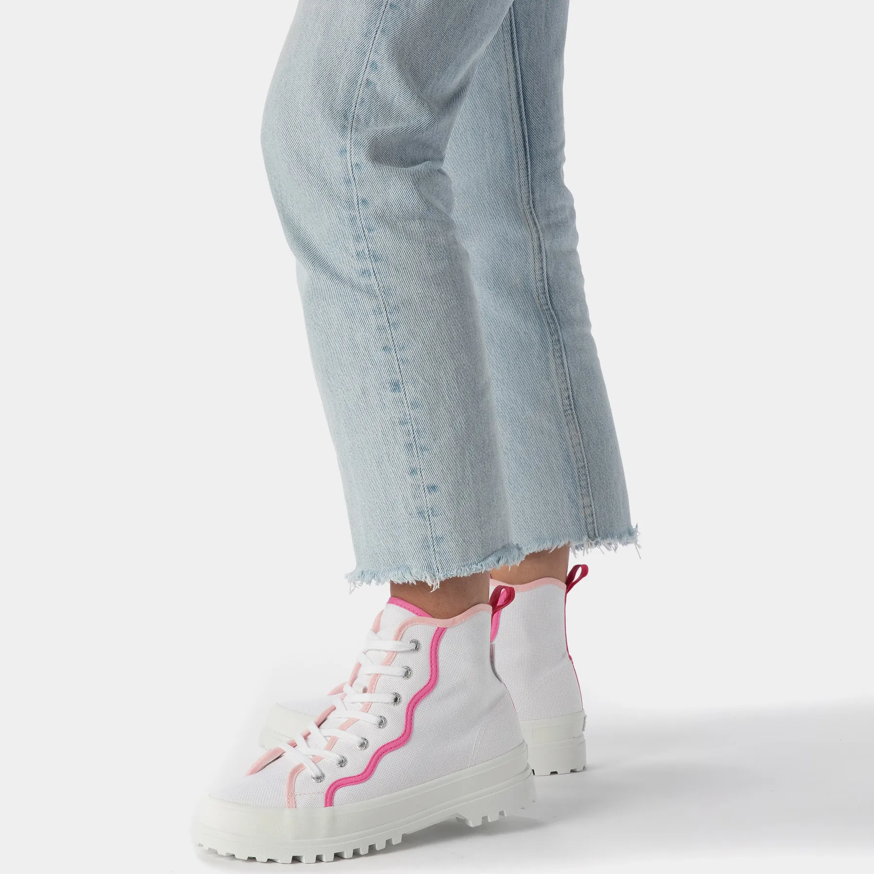 Beyaz 2341 Alpina Curly Bindings Kadın Beyaz Bilekli Sneaker