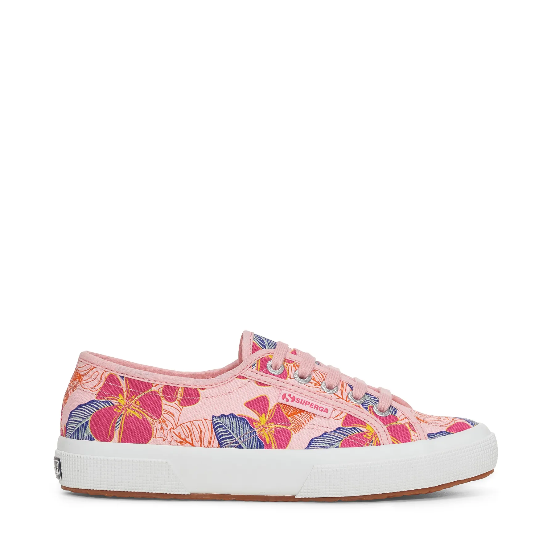 Pembe 2750 Hibiscus Flower Print Kadın Pembe Sneaker