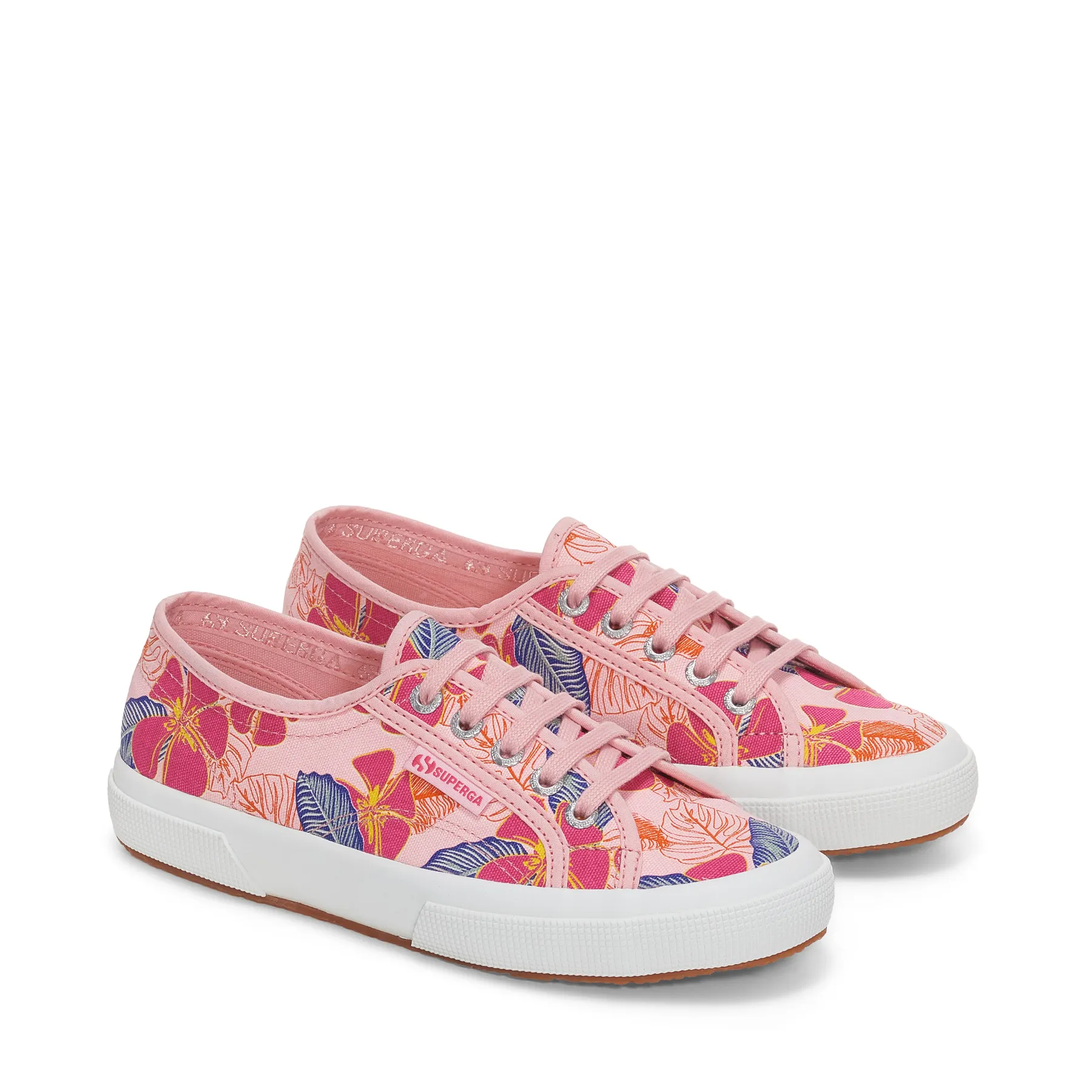 Pembe 2750 Hibiscus Flower Print Kadın Pembe Sneaker