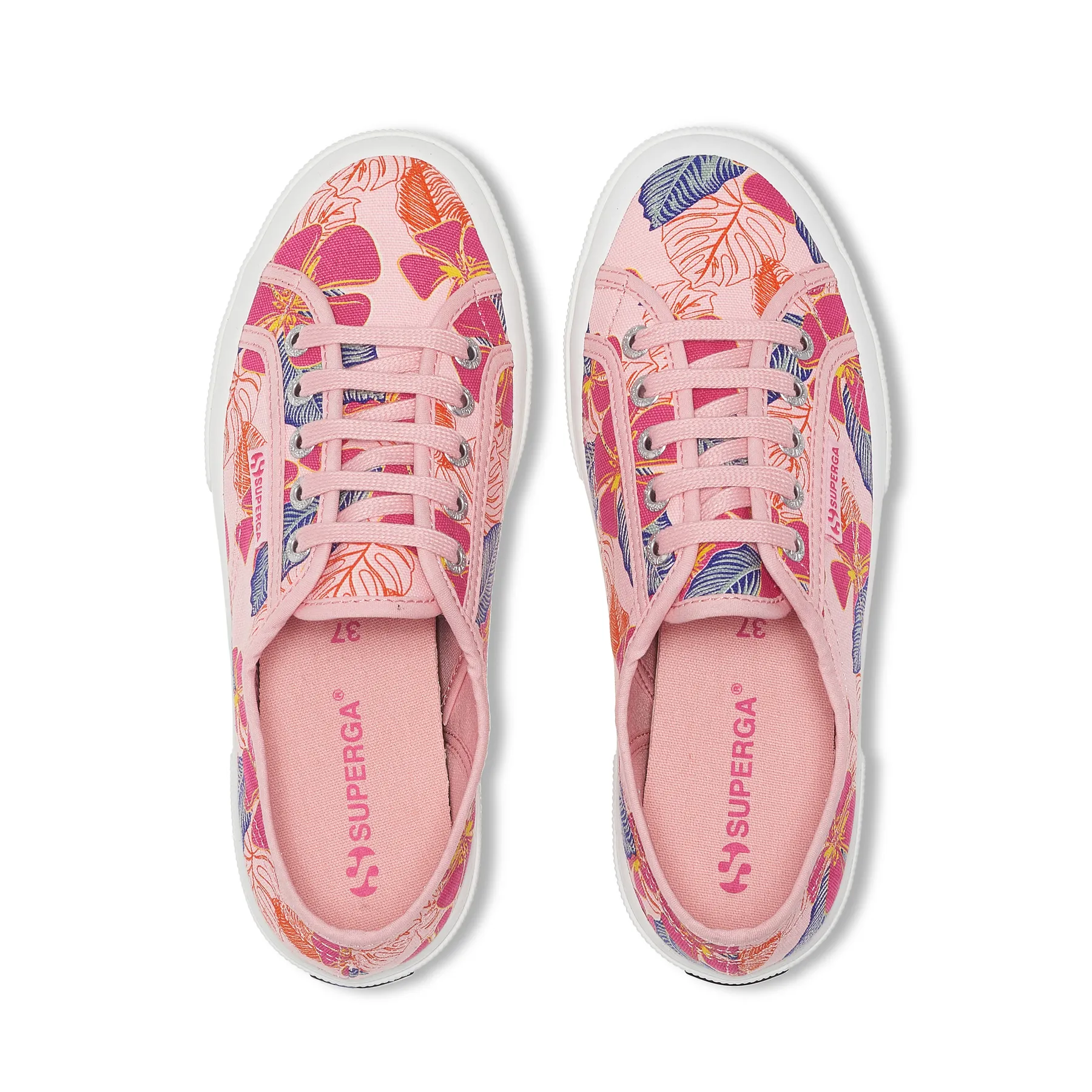 Pembe 2750 Hibiscus Flower Print Kadın Pembe Sneaker