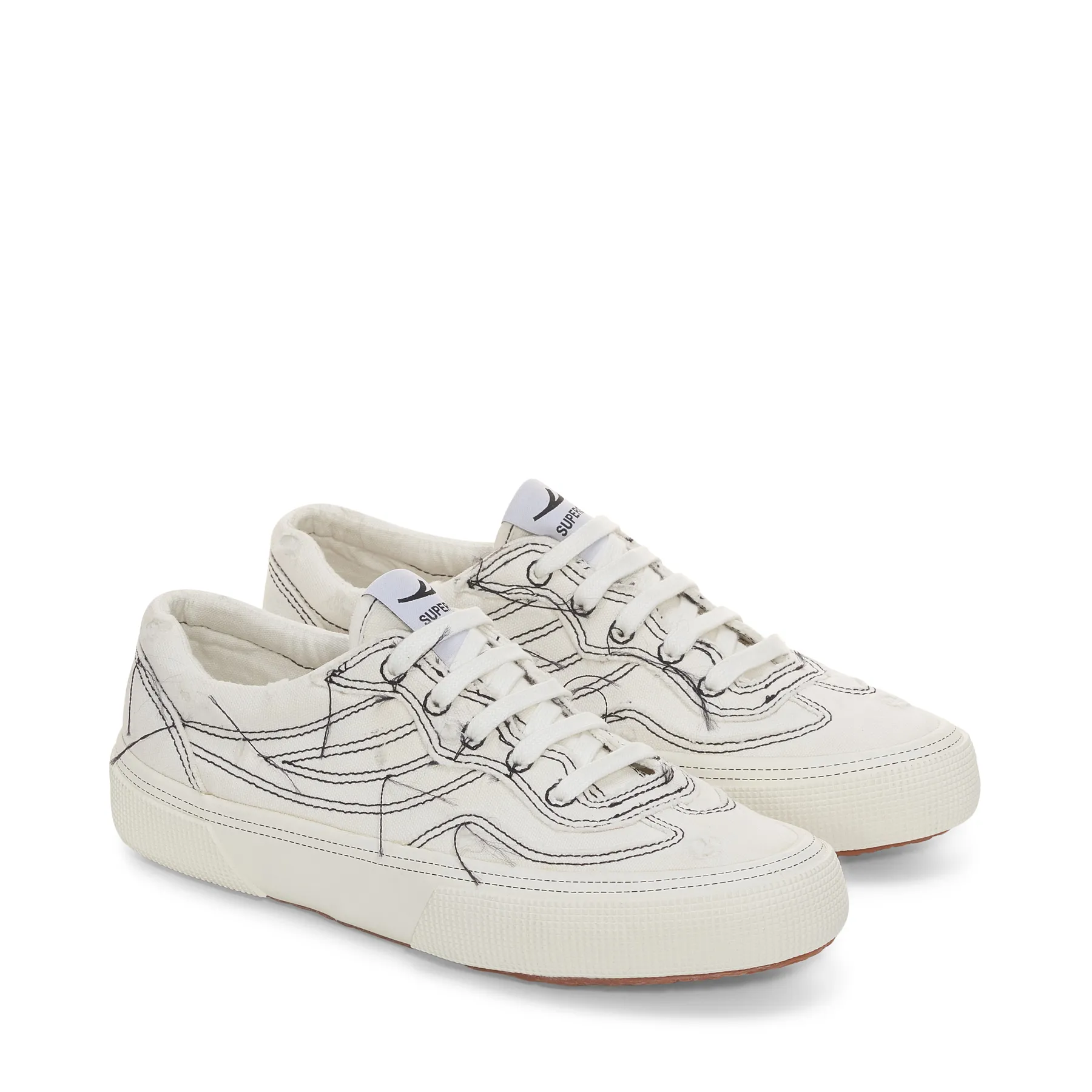 Beyaz 2941 Revolley Distressed Stone Washed Unisex Beyaz-Siyah Bileksiz Sneaker