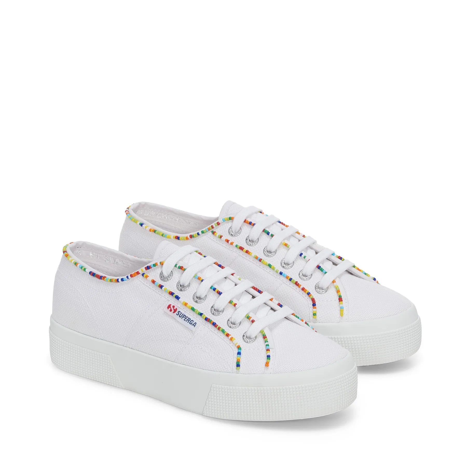 Beyaz 2740 Multicolor Beads Kadın Beyaz Sneaker