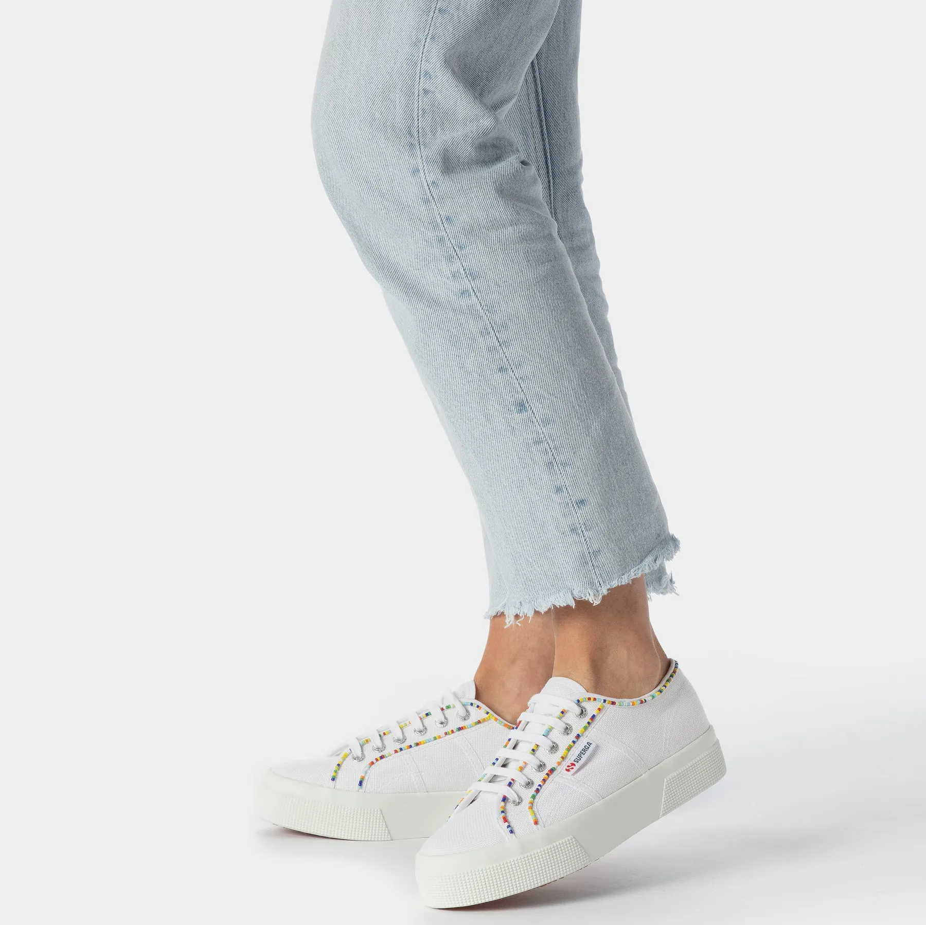 Beyaz 2740 Multicolor Beads Kadın Beyaz Sneaker