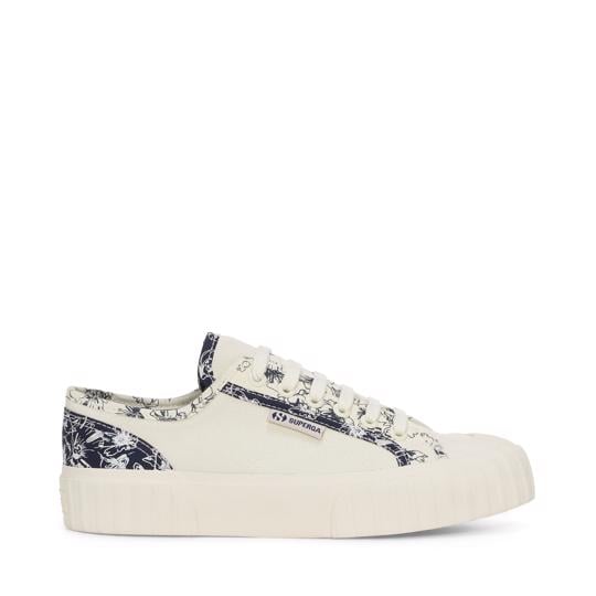 Bej 2630 Stripe Sketched Flowers Kadın Bej Sneaker - Superga®
