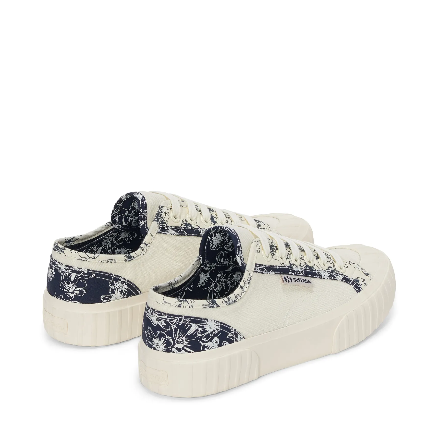 Bej 2630 Stripe Sketched Flowers Kadın Bej Sneaker