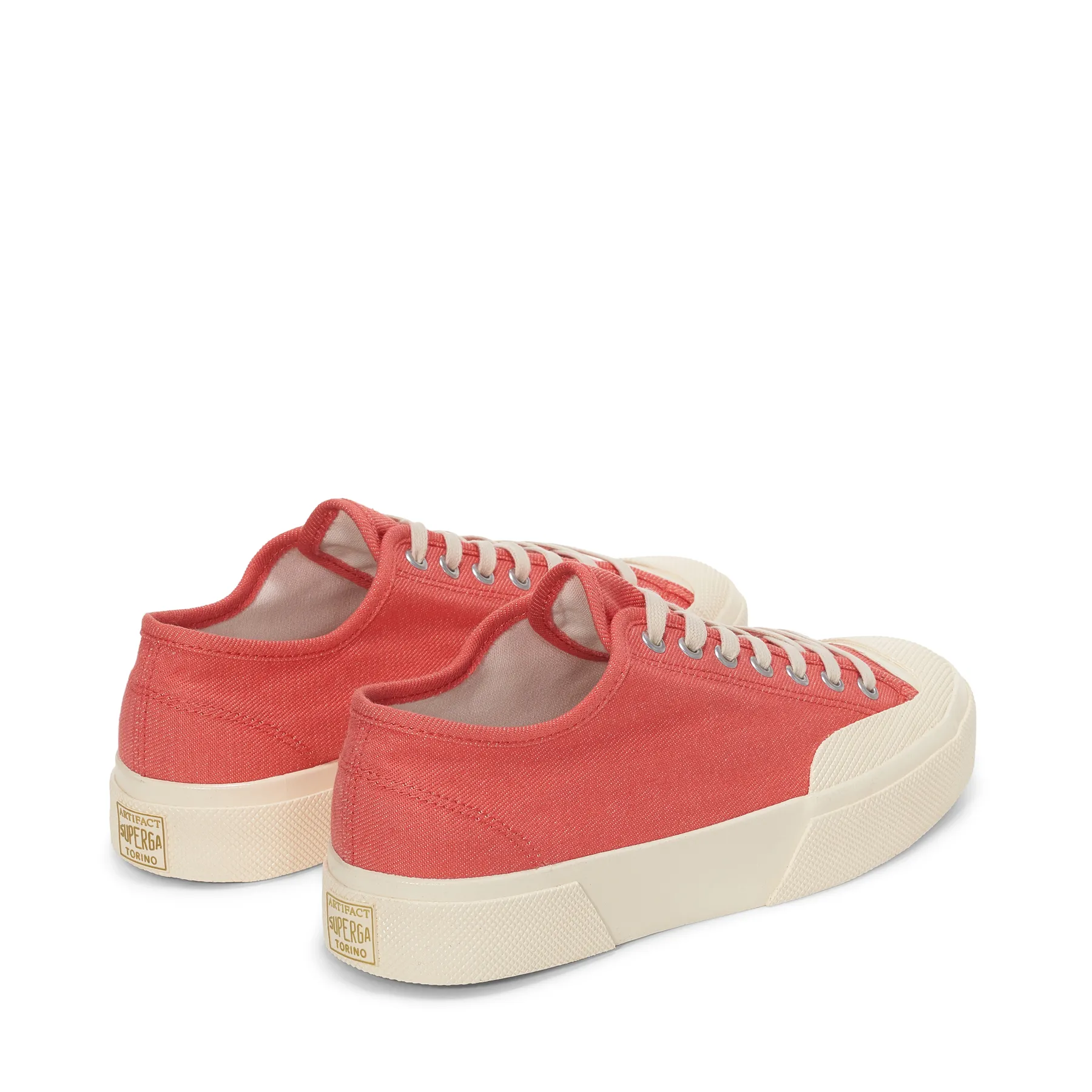 Kırmızı 2432 Works Low Cut Denim Yarn Dyed Unisex Kırmızı Sneaker